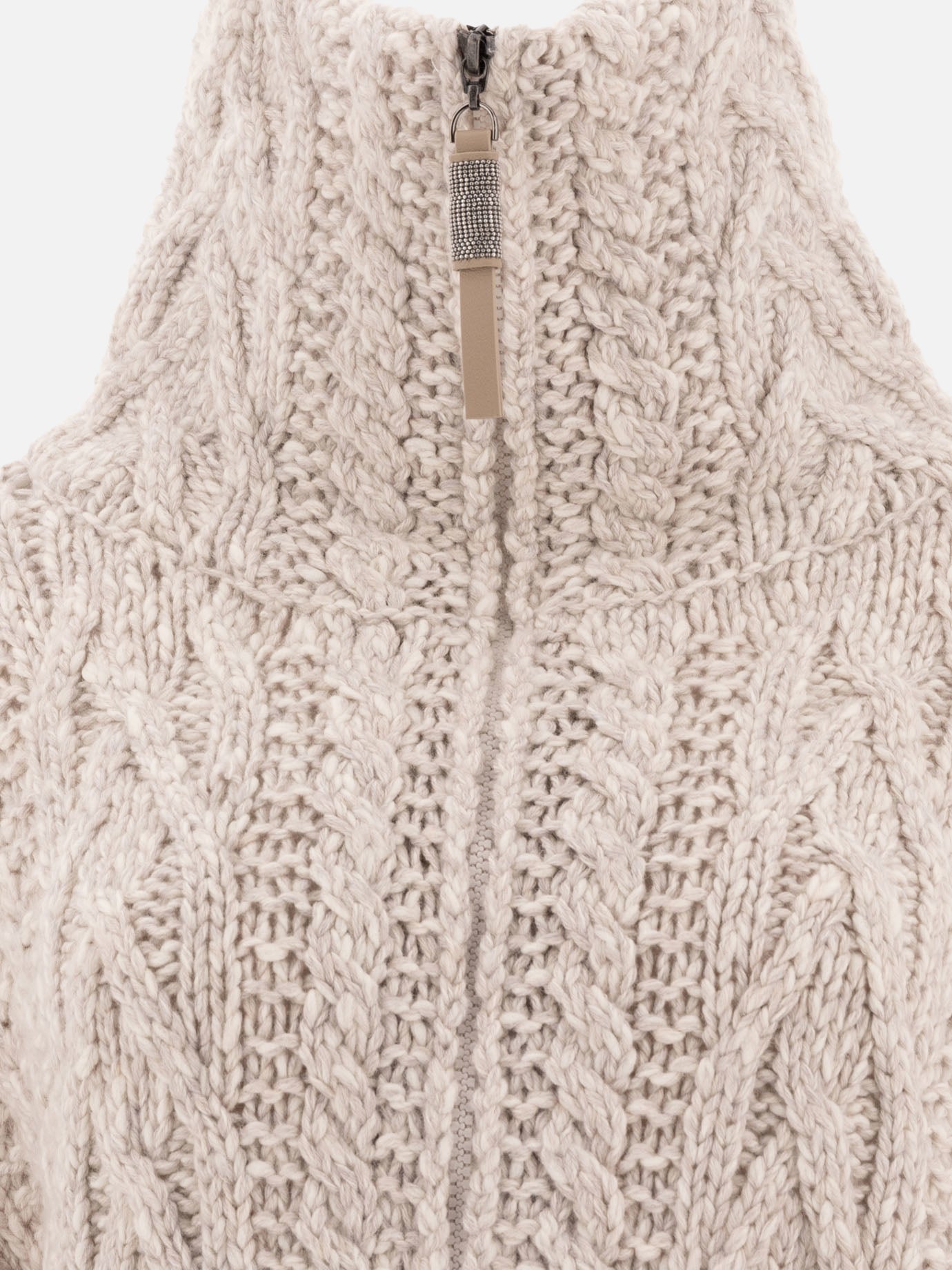 Brunello Cucinelli Cardigan with Monili-details Beige