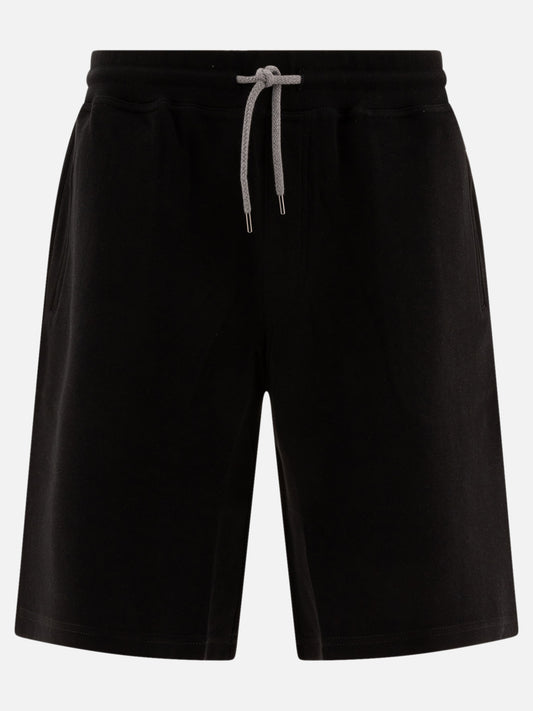 Brunello Cucinelli Cotton, cashmere and silk French terry double cloth Bermuda shorts Black