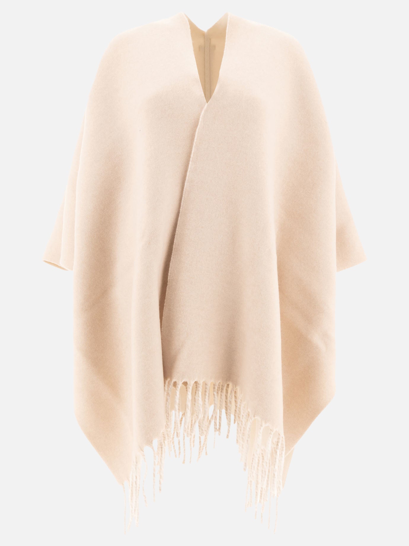 Brunello Cucinelli Wool and cashmere double knit poncho Beige