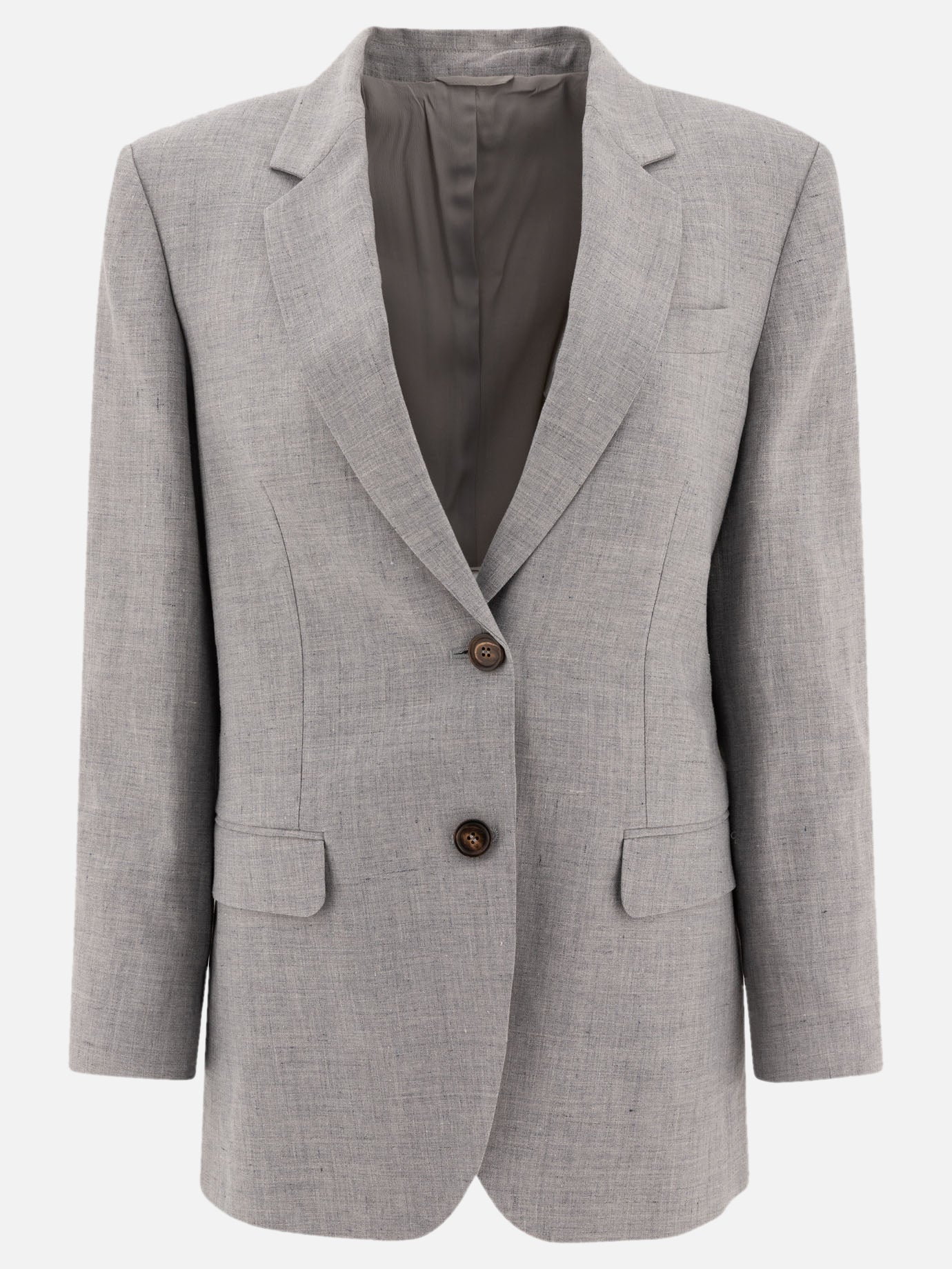 Blazer Solid colour  Grigio - Brunello Cucinelli Donna | PDP | VIETTI Online Store | Zoom-Modal
