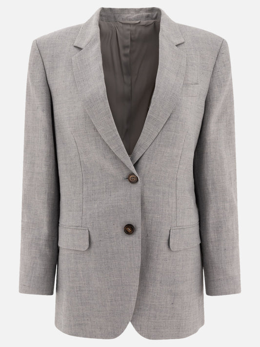 Blazer Solid colour  Grigio - Brunello Cucinelli Donna | PLP | VIETTI Online Store 
