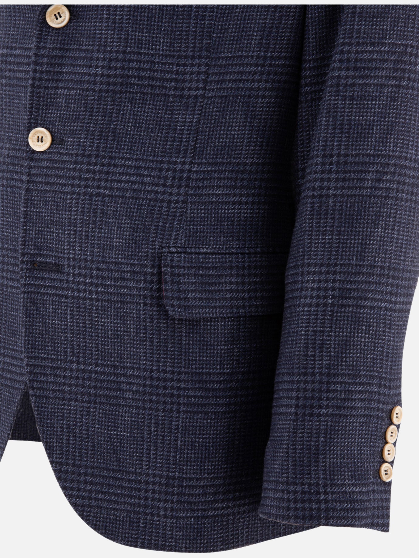 Brunello Cucinelli Prince of Wales deconstructed blazer Blue