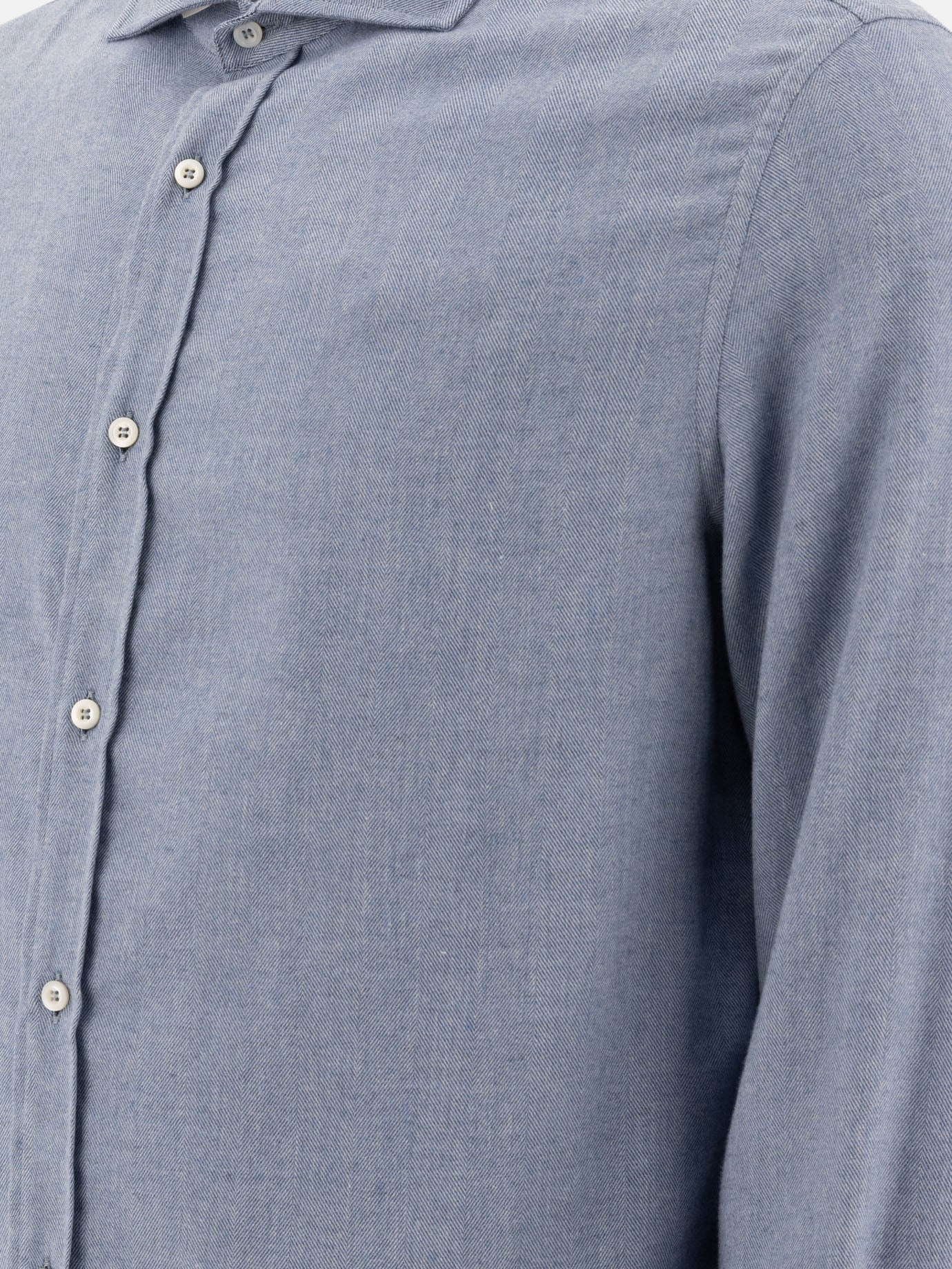 Brunello Cucinelli Cotton-blend shirt Light blue