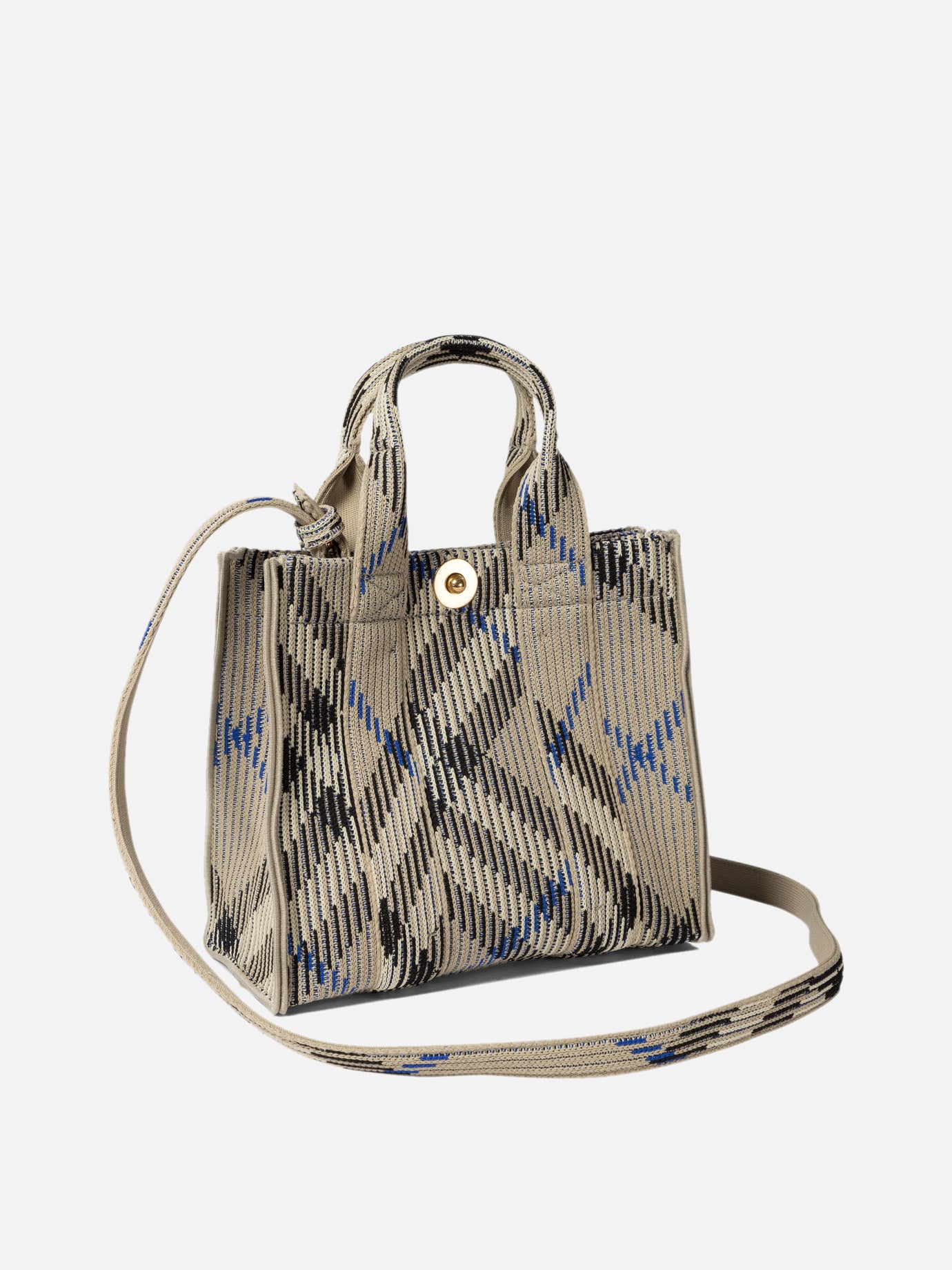 Burberry "Mini Check" knitted tote Grey