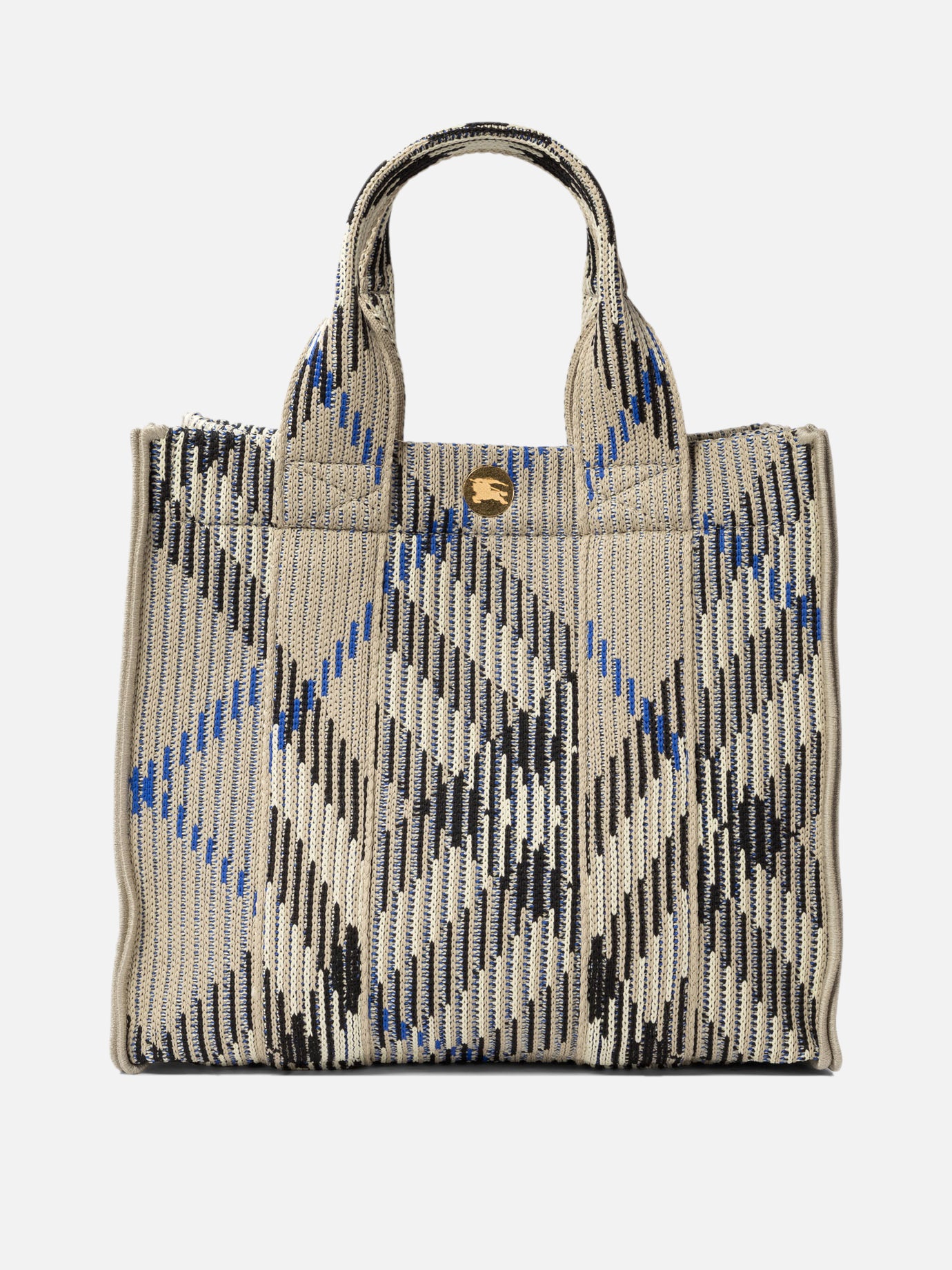 Burberry "Mini Check" knitted tote Grey