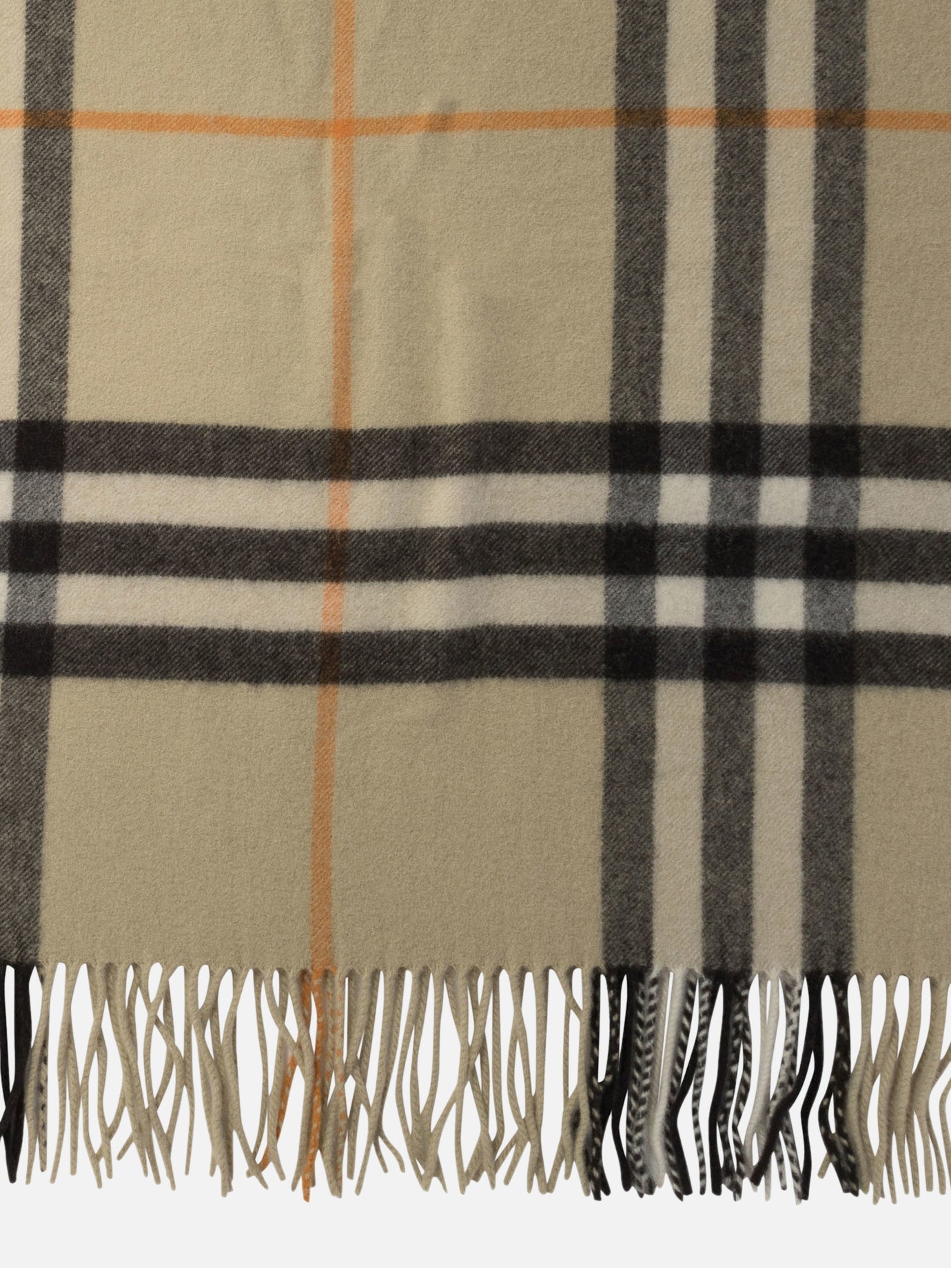 Burberry Wide scarf in cashmere Check Beige