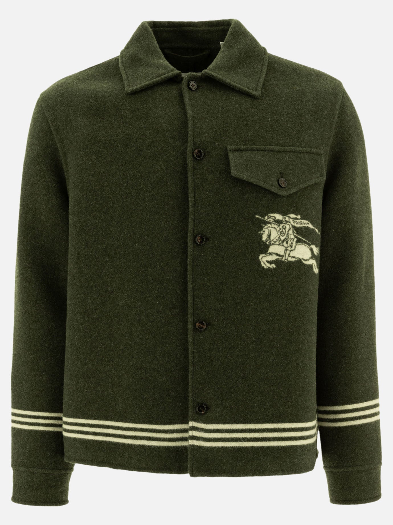 Overshirt jackets Solid colour  Green - Burberry Men | PDP | VIETTI Online Store | Zoom-Modal
