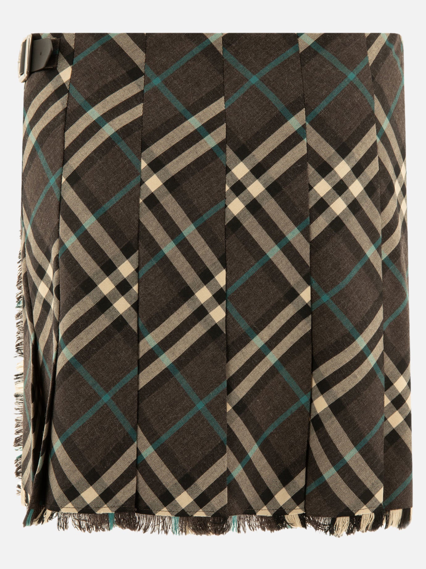 Check wool blend mini kilt