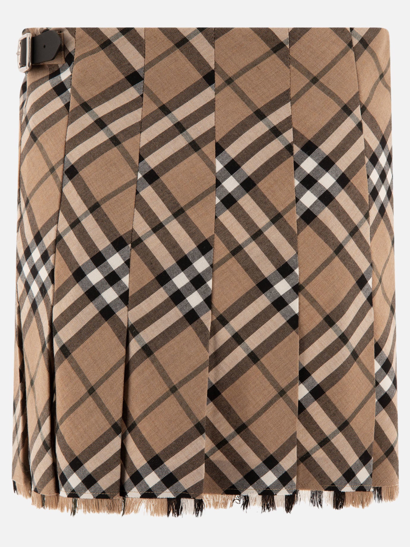 Burberry Check wool blend mini kilt Beige