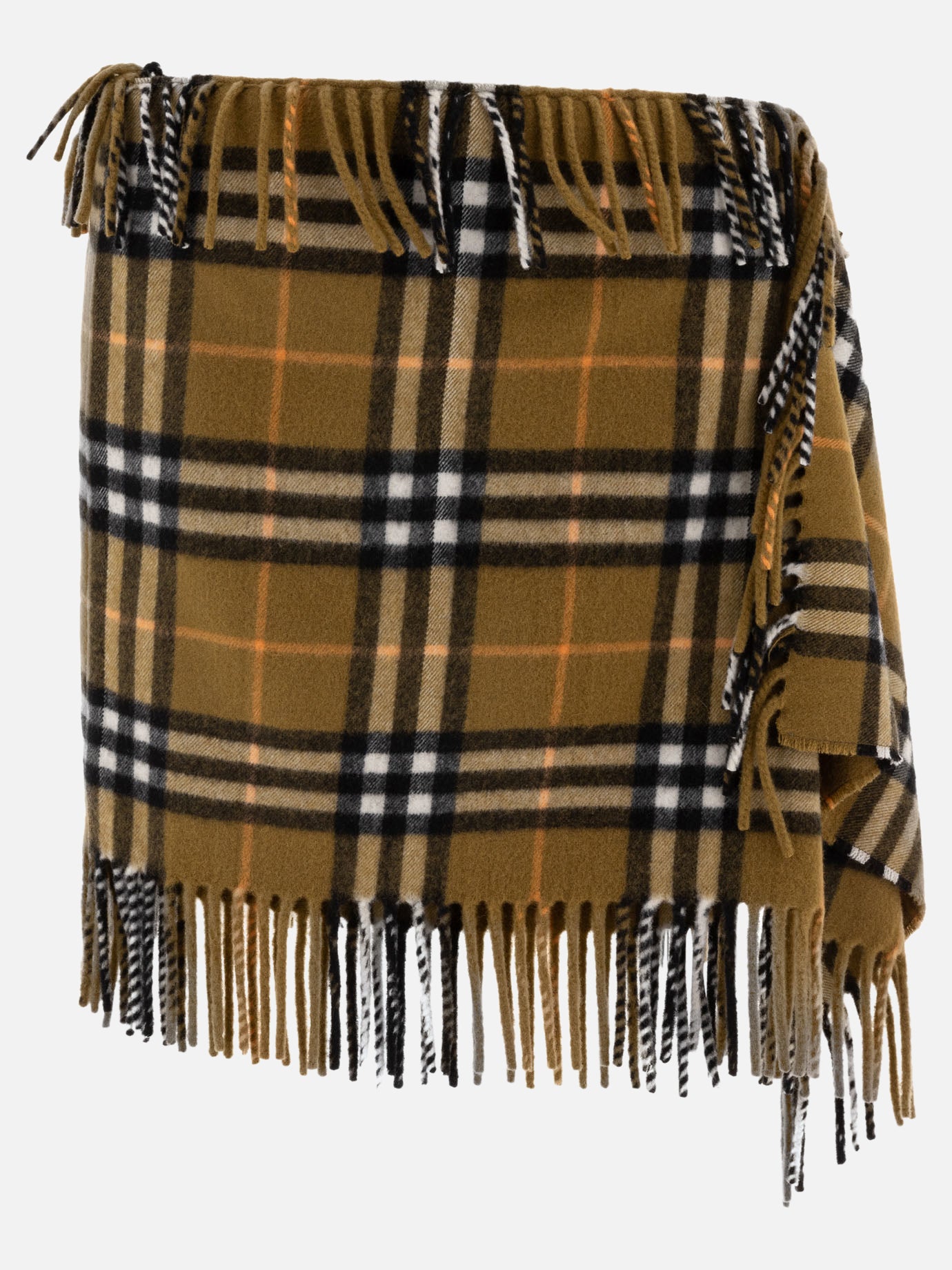 Gonna stile sciarpa in lana e cashmere Check