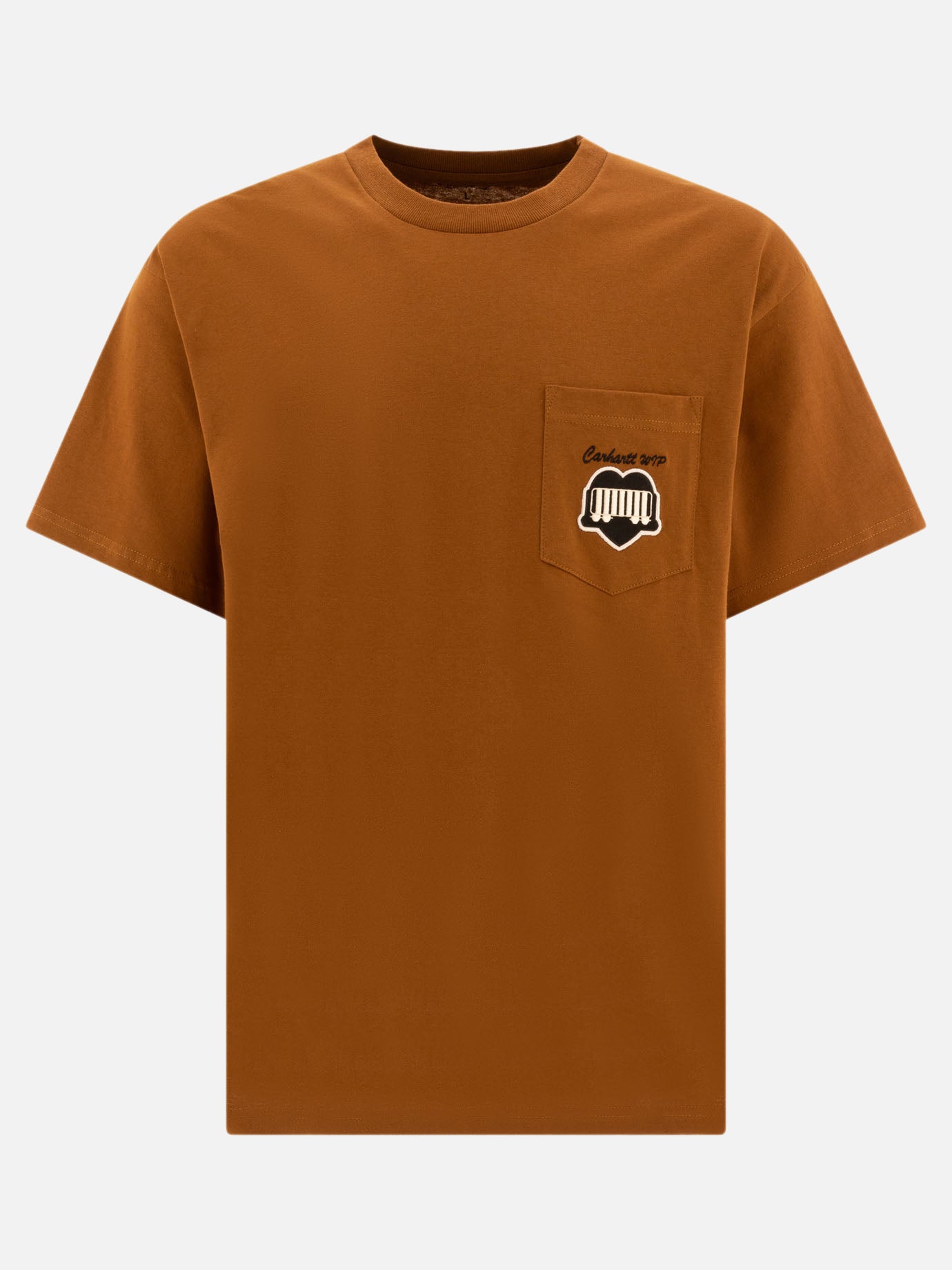 Carhartt WIP T-shirt &quot;Heart Train Pocket&quot; 18373214_S Brown thumbnail_1