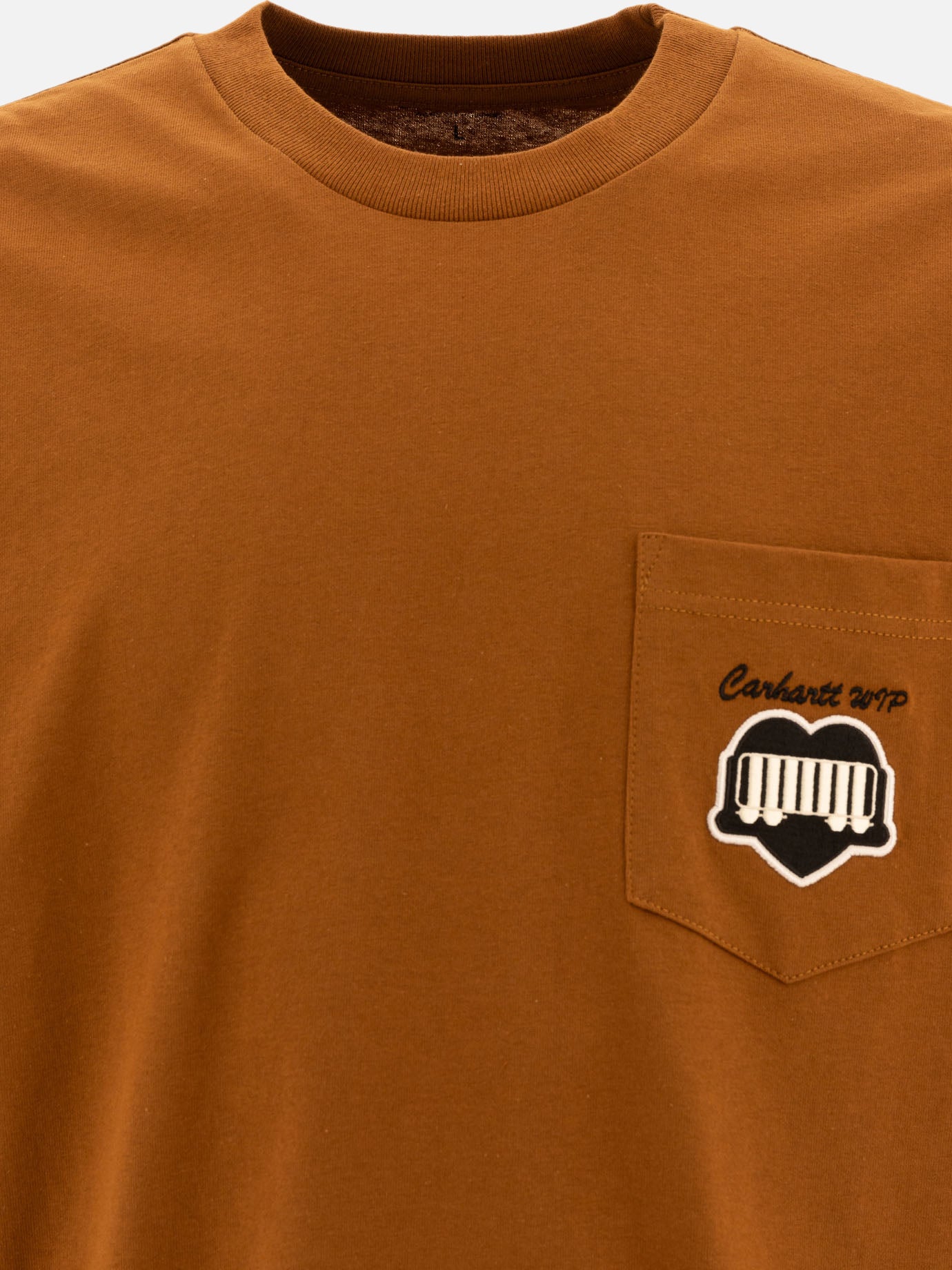 Carhartt WIP T-shirt &quot;Heart Train Pocket&quot; 18373214_S Brown thumbnail_3