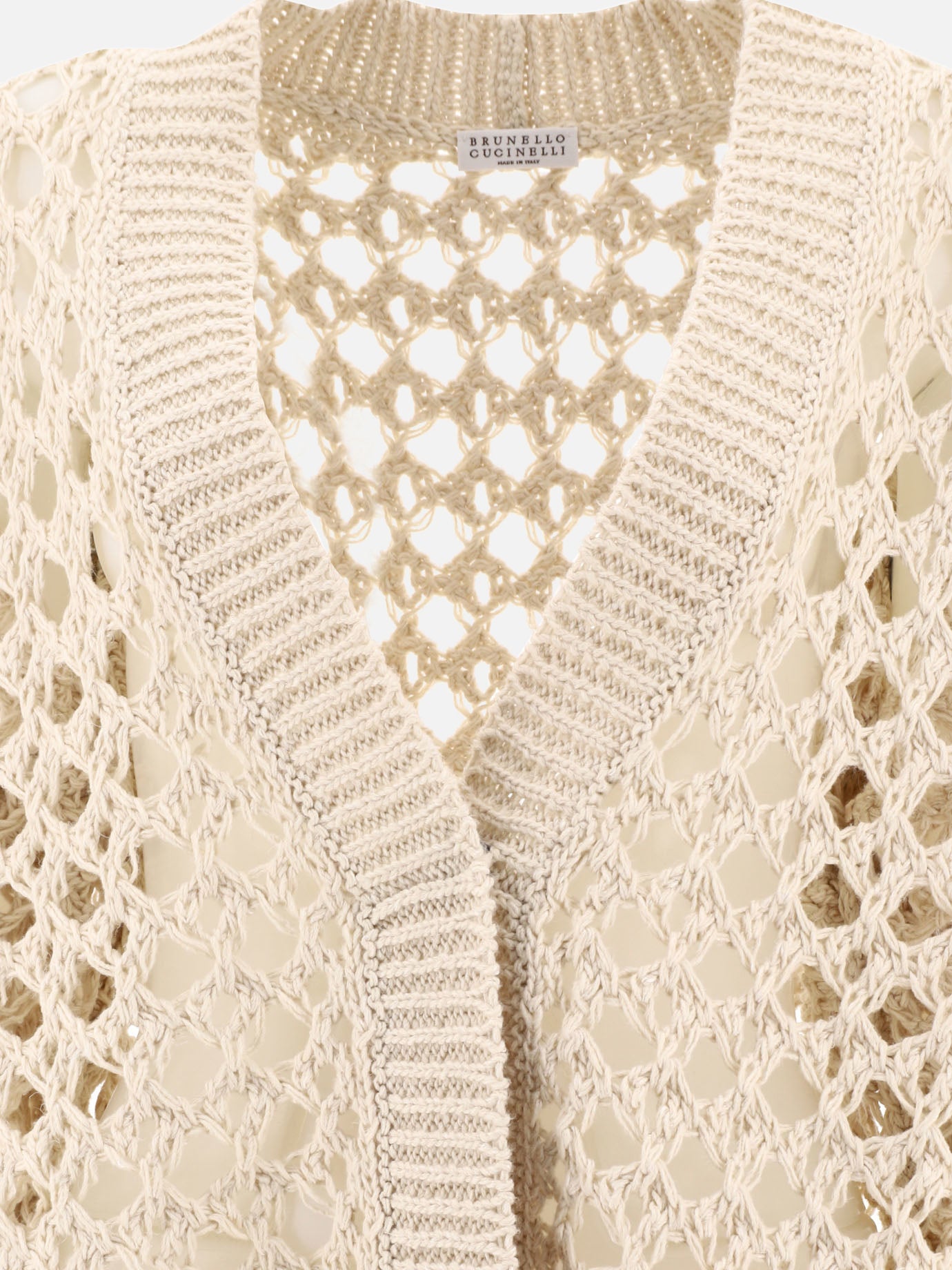 Cardigan Textured knit  Beige - Brunello Cucinelli Donna | PDP | VIETTI Online Store | Zoom-Modal_3
