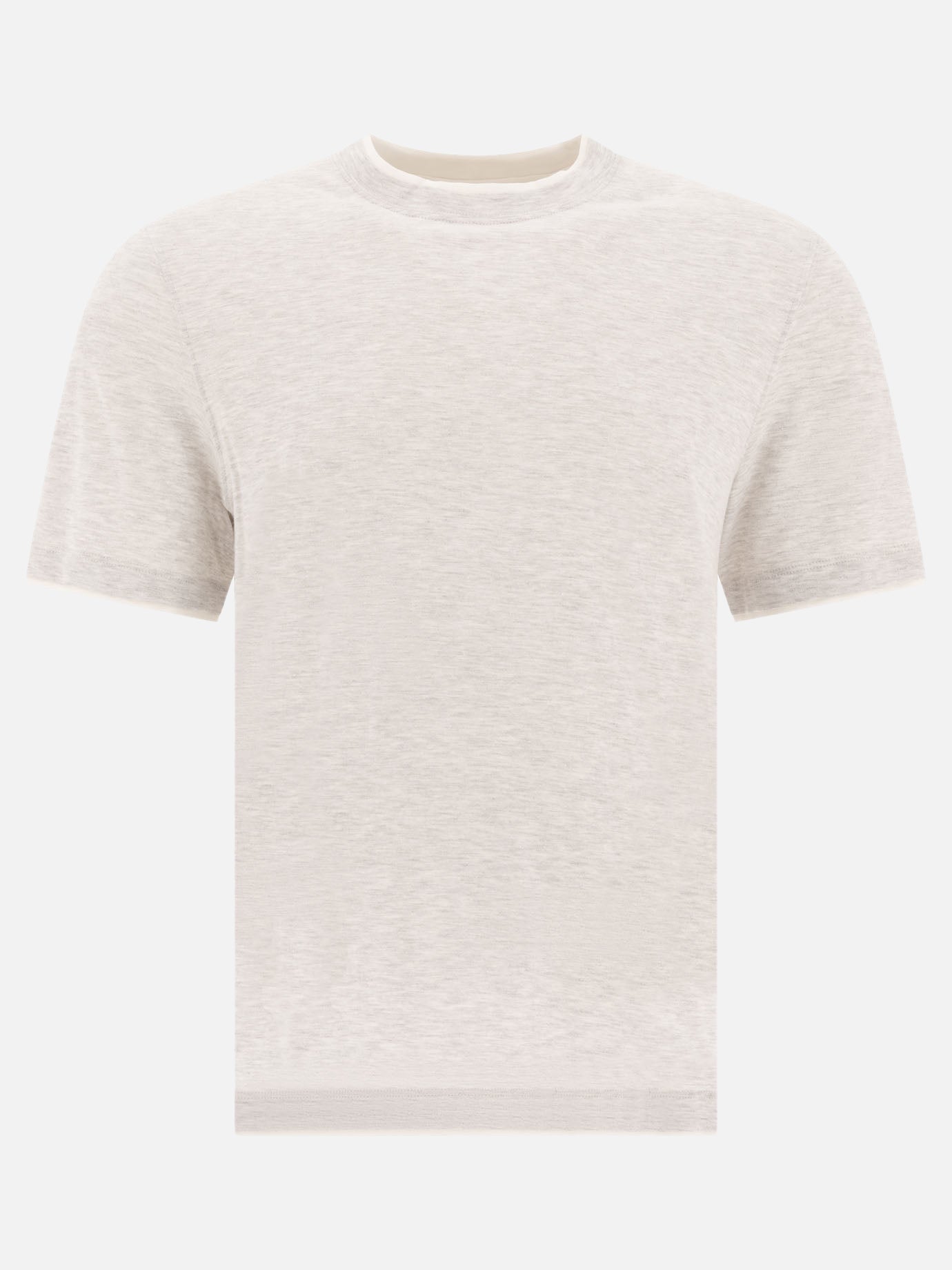 Crewneck t-shirts Solid colour  Grey - Brunello Cucinelli Women | PDP | VIETTI Online Store | thumbnail