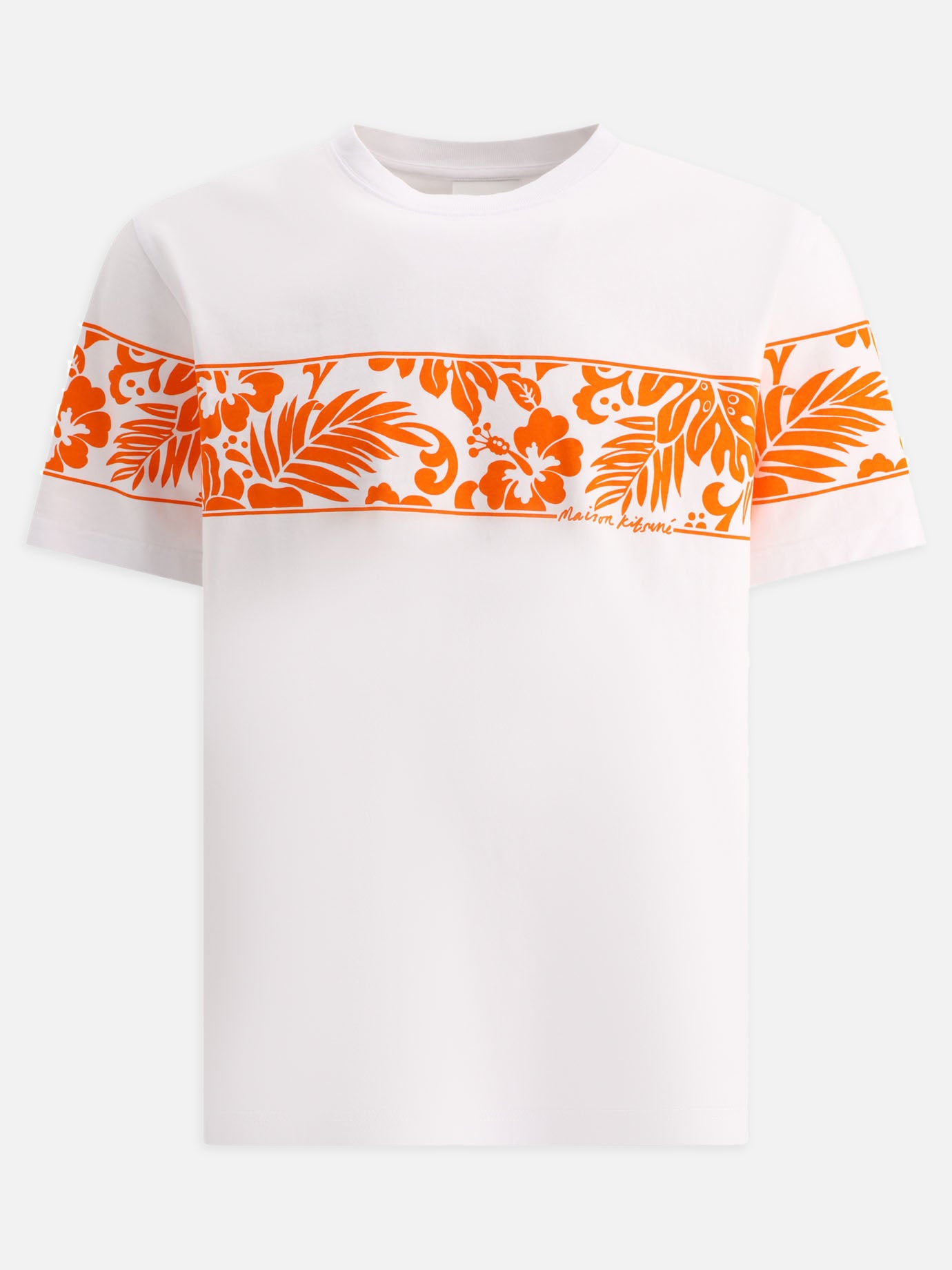 T-shirt girocollo Floral  Bianco - Maison Kitsuné Uomo | PDP | VIETTI Online Store | thumbnail