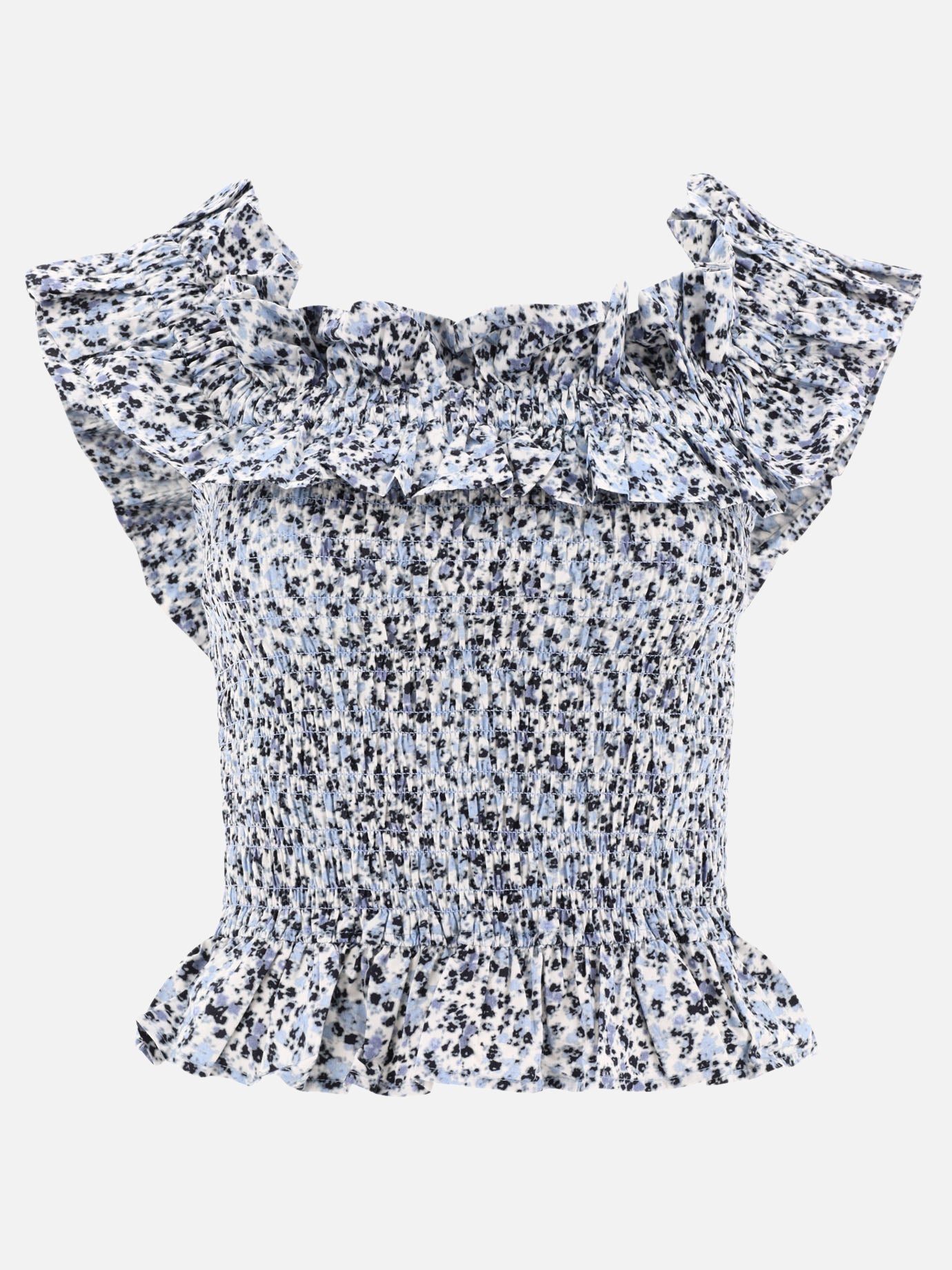 Casual tops Floral  Light blue - Ganni Women | PDP | VIETTI Online Store | thumbnail