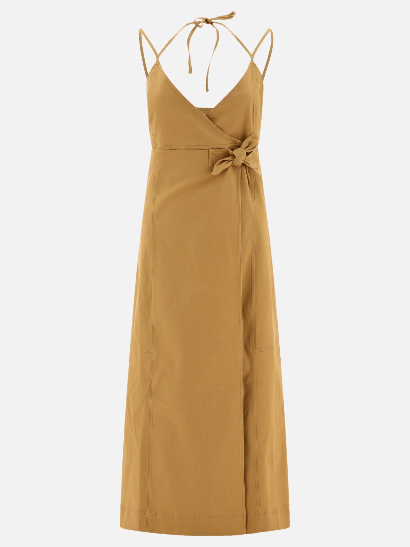 Ganni Canvas strap dress Beige