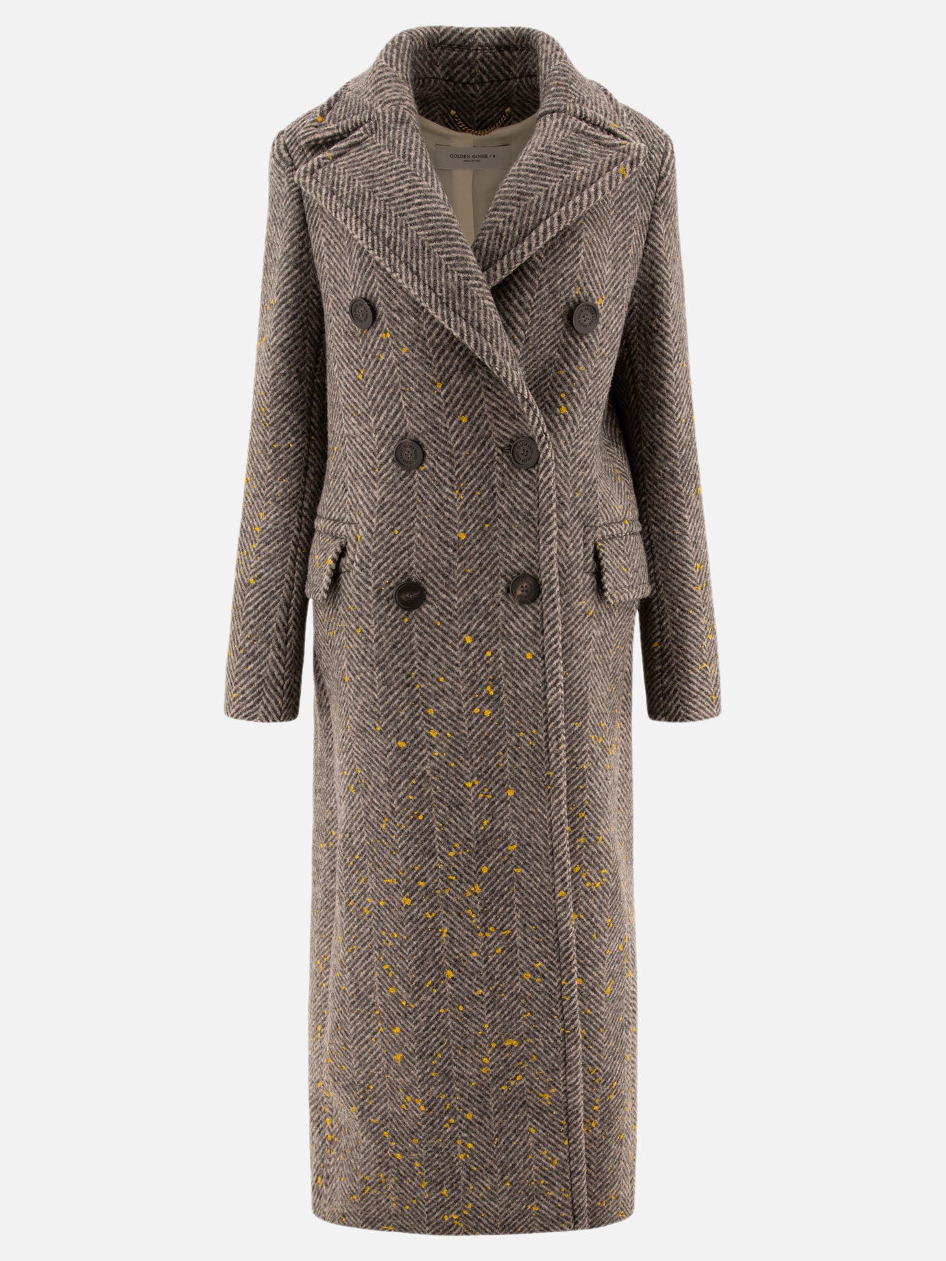 Cappotti lunghi Herringbone  Grigio - Golden Goose Donna | PDP | VIETTI Online Store | Zoom-Modal
