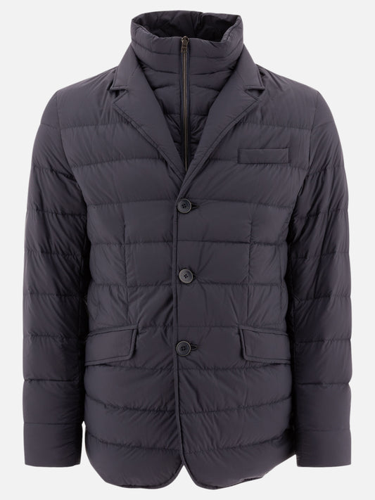 Down jackets Solid colour  Blue - Herno Men | PLP | VIETTI Online Store 
