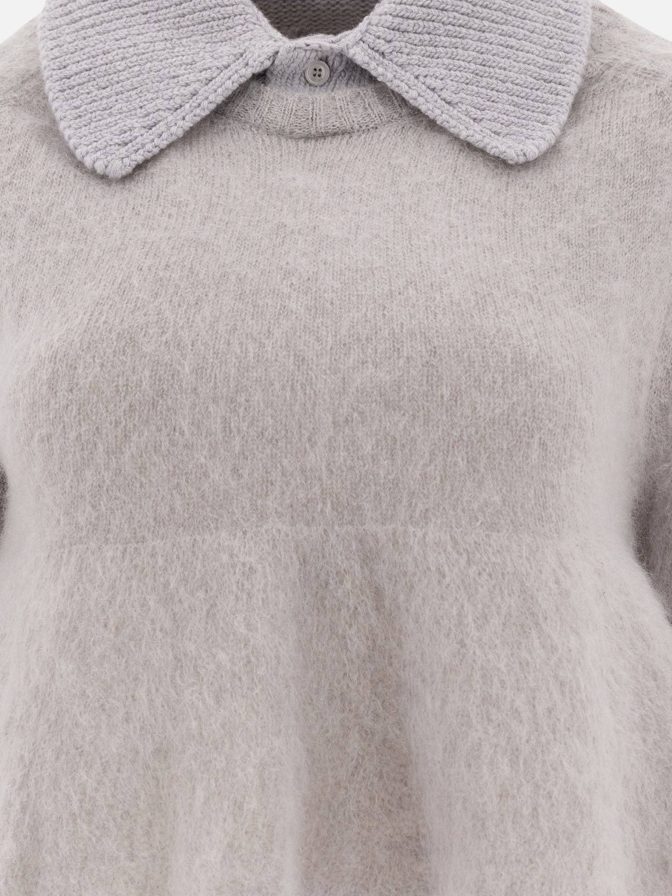 Loewe Mohair-blend polo sweater Grey