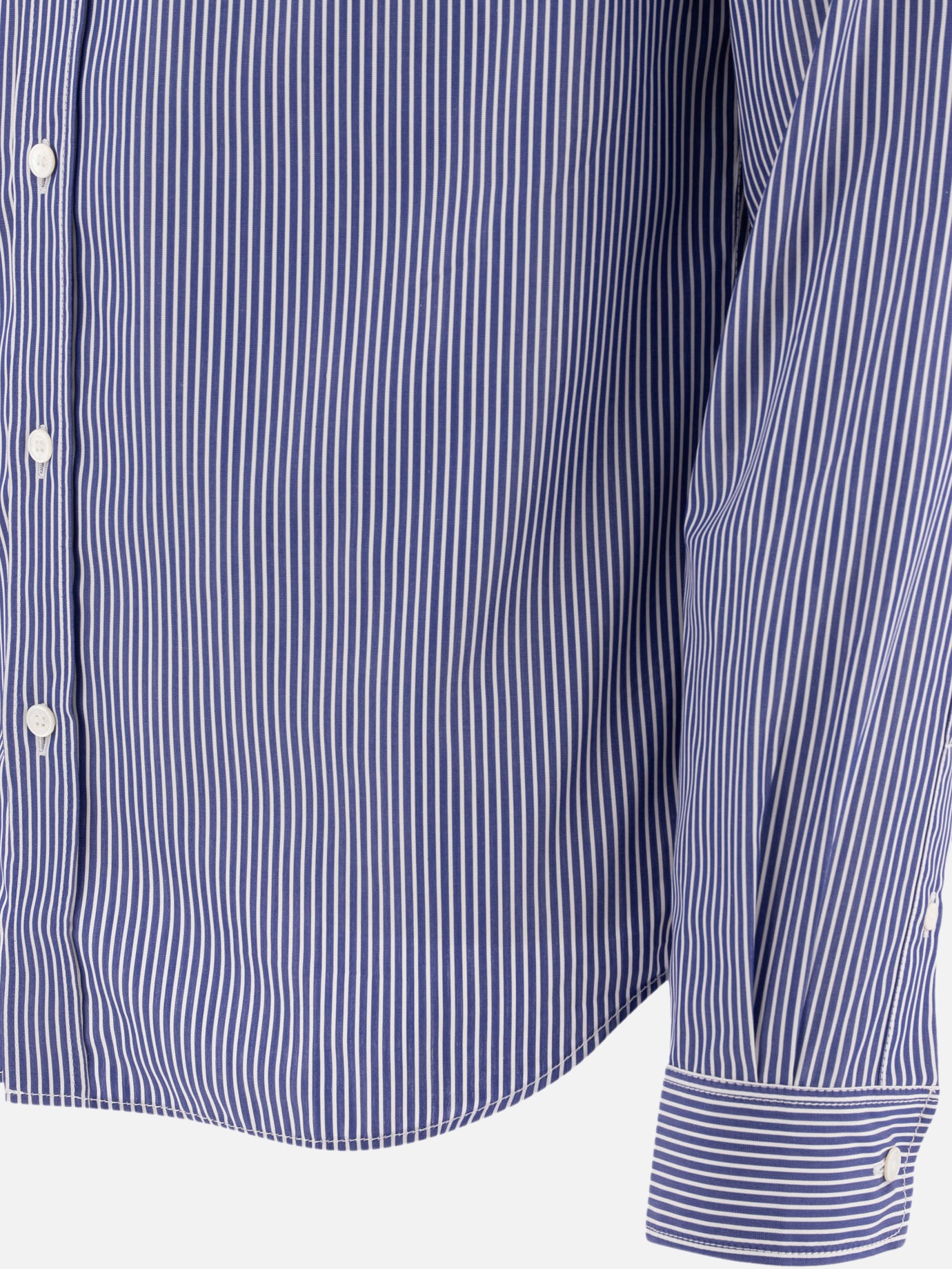 Maison Kitsuné "Fox Head" striped shirt Blue