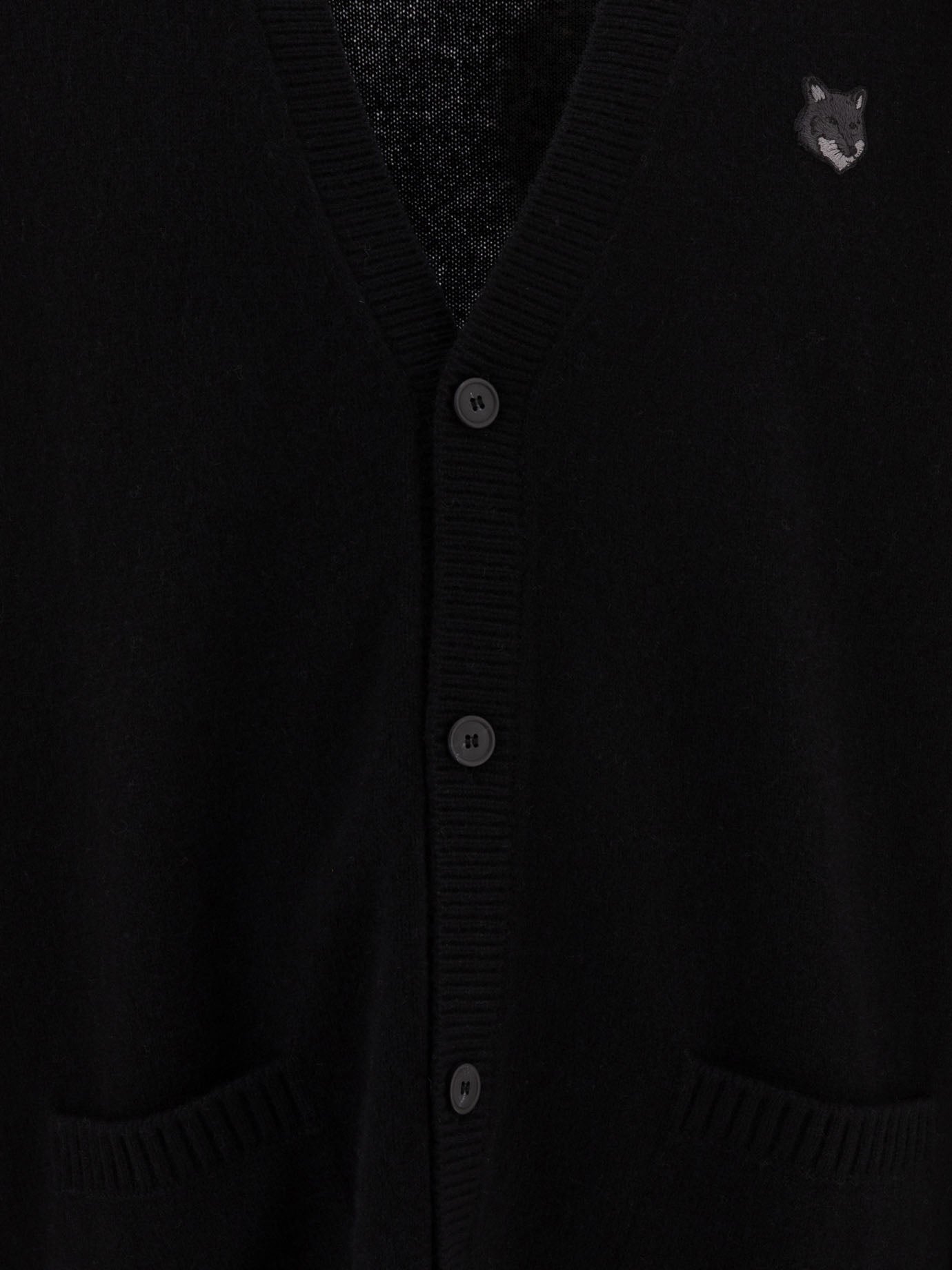 Maison Kitsuné "Bold Fox Head" cardigan Black