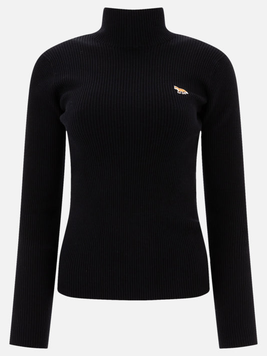 Maison Kitsuné "Baby Fox" turtleneck sweater Black