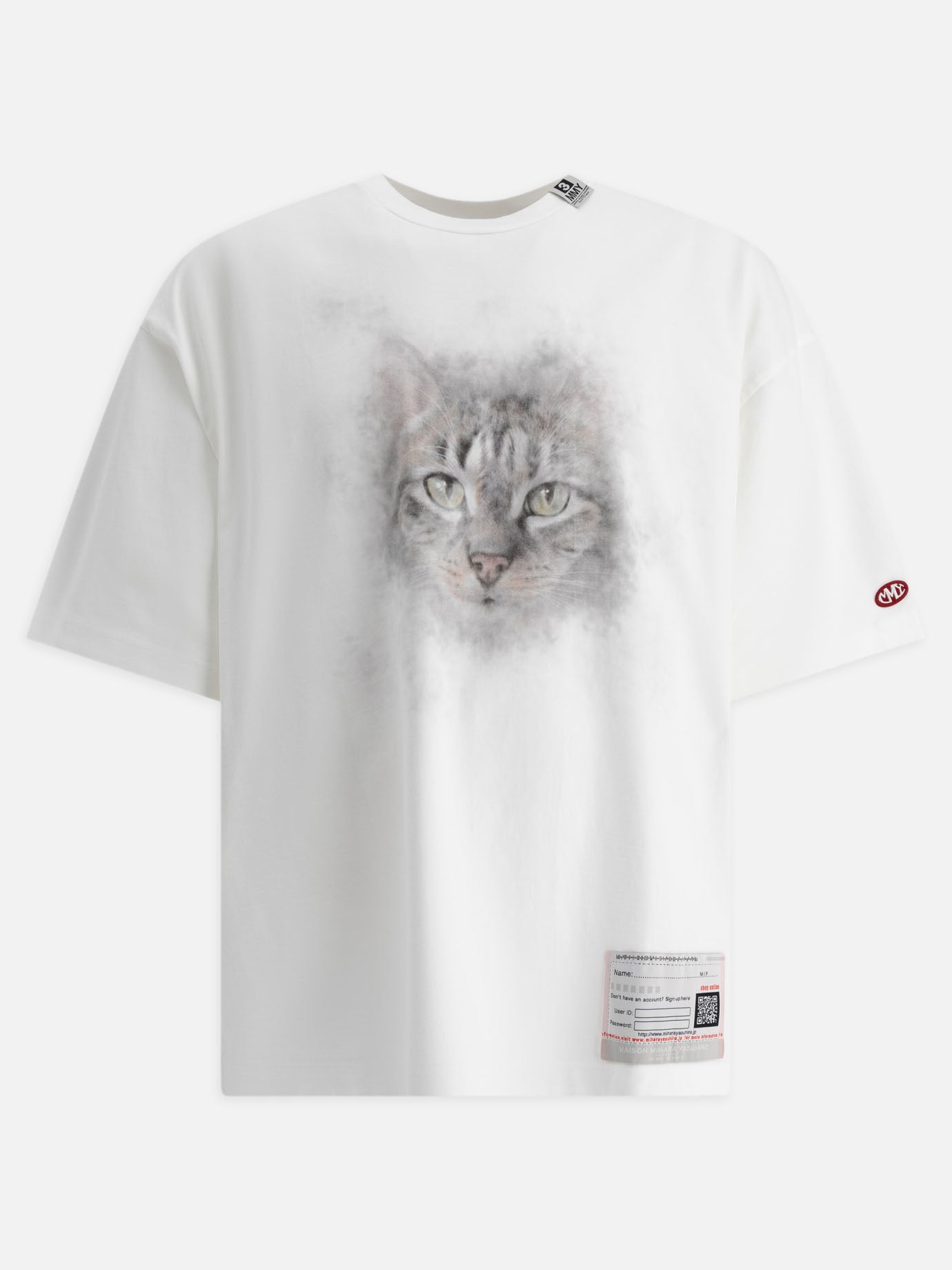 Maison Mihara Yasuhiro T-shrit with cat print White