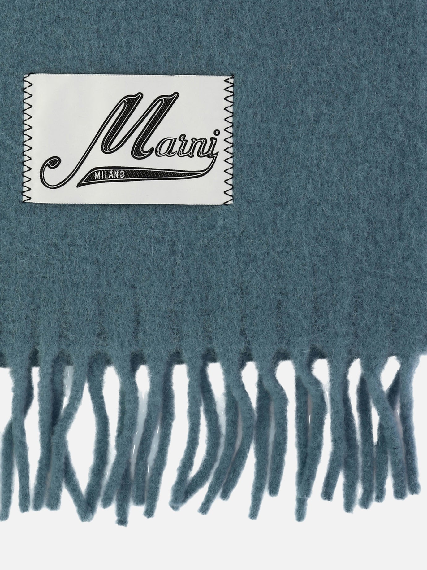 Marni Scarf with logo patch Light blue