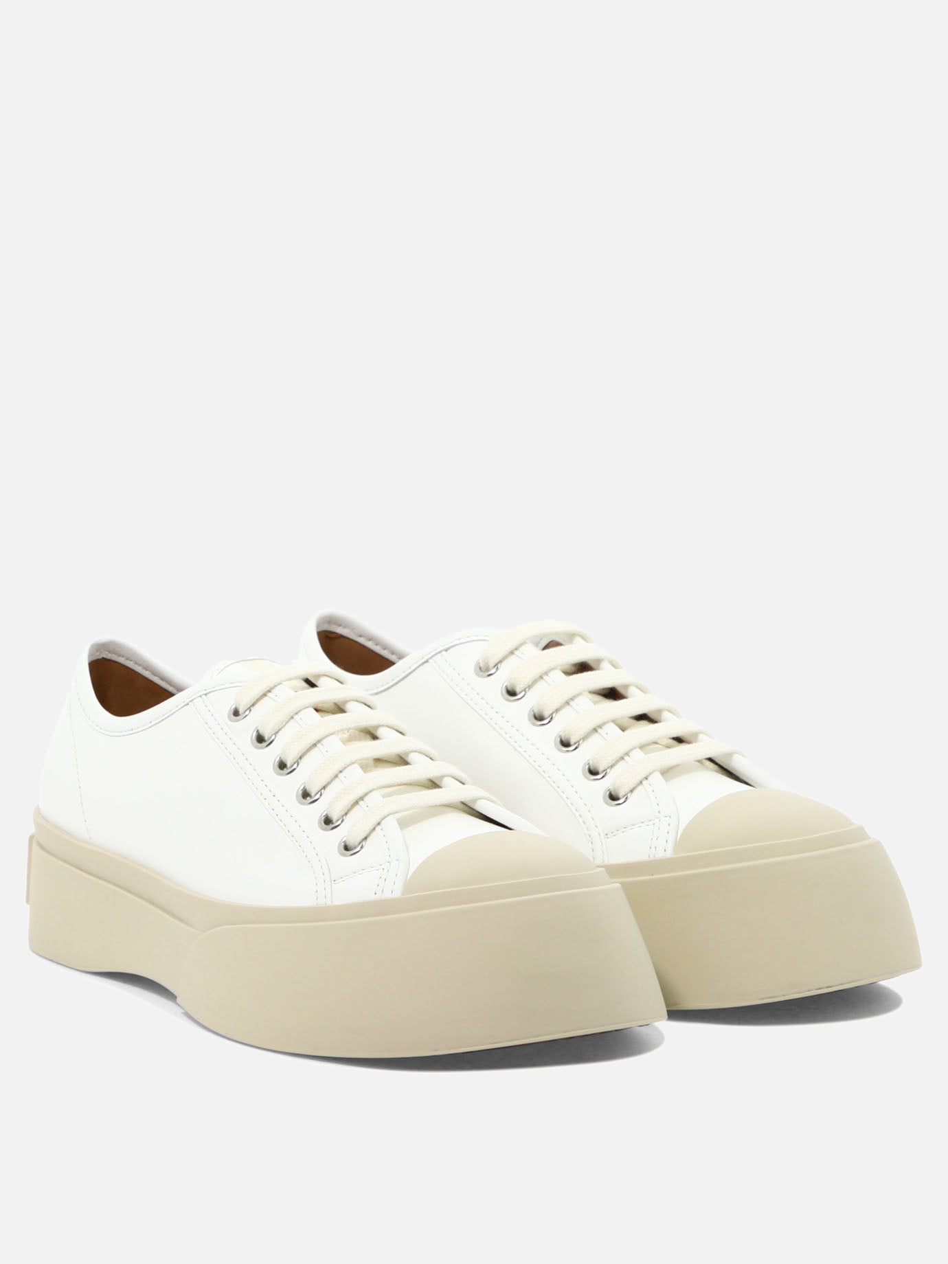 Low top sneakers 100% leather - 100% rubber  White - Marni Women | PDP | VIETTI Online Store | thumbnail_2