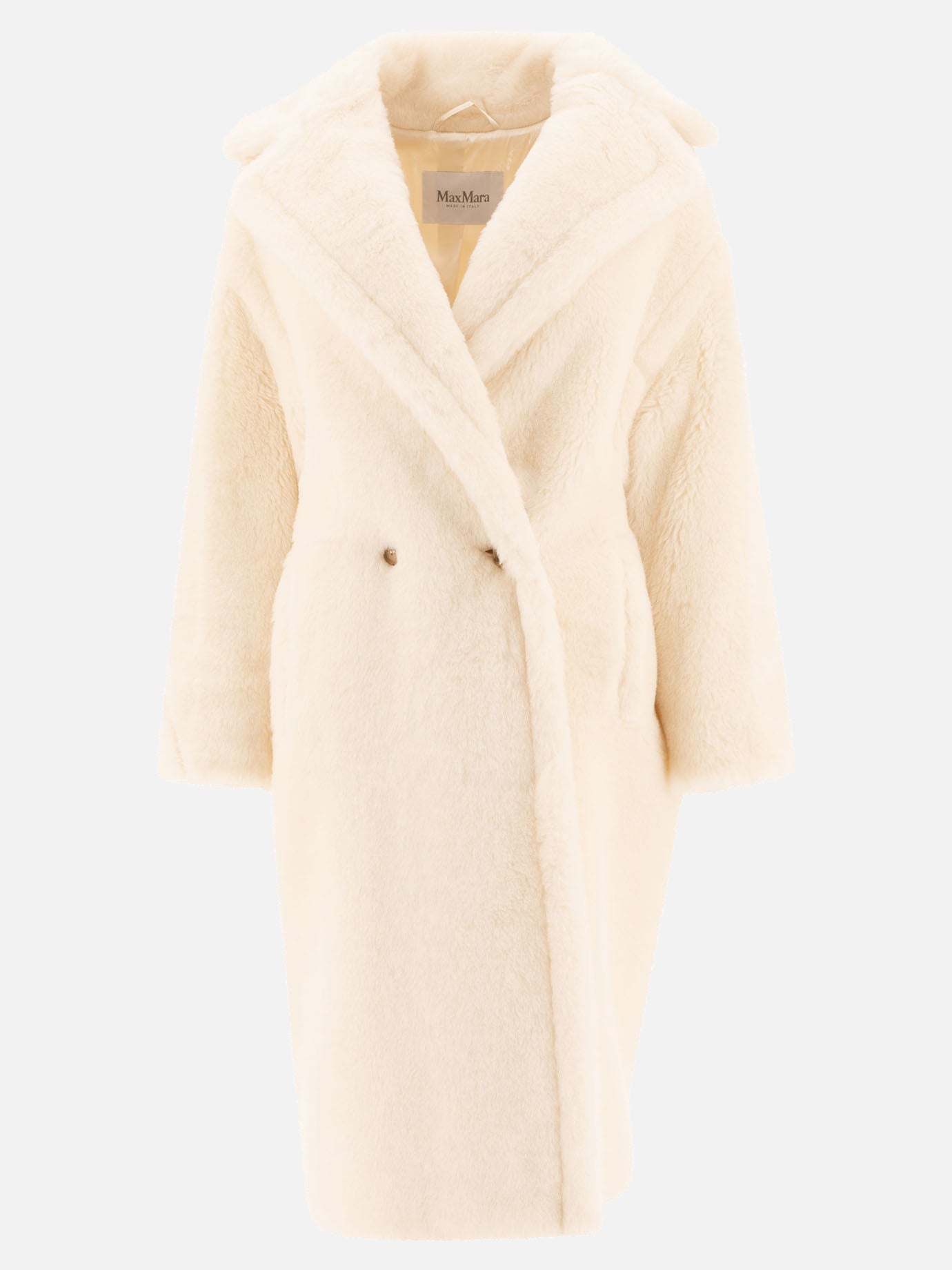 Max Mara "Teddy Bear Icon" coat in alpaca and silk White