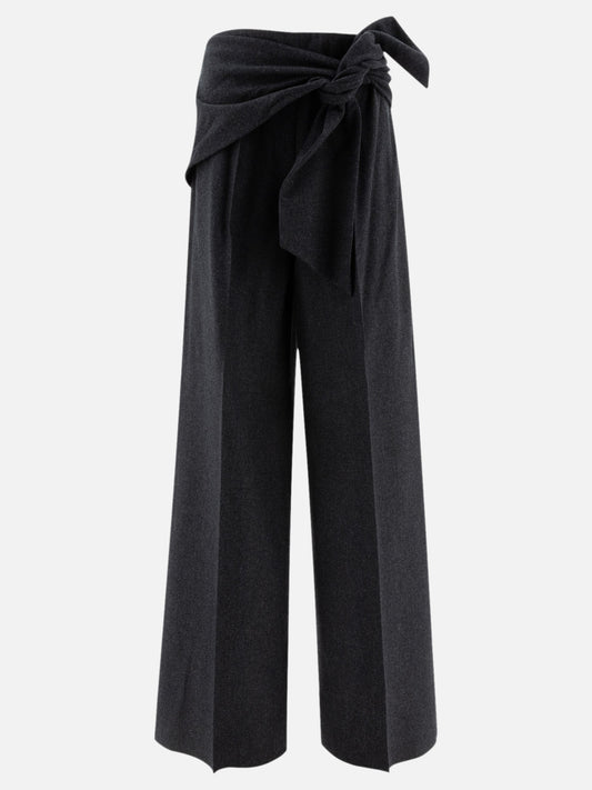 Max Mara Wide-leg wool felt trousers Grey