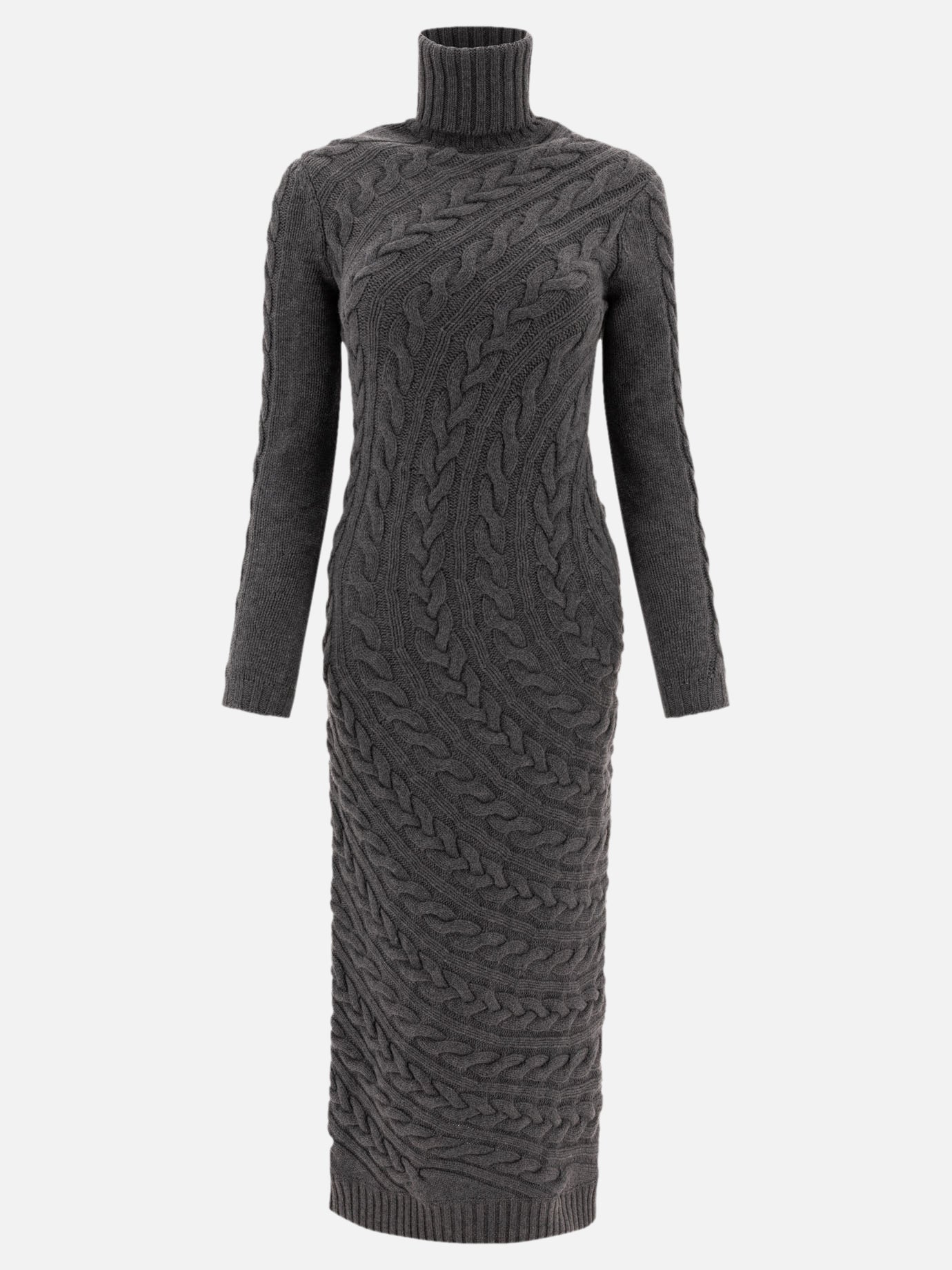 Max Mara Wool and cashmere slim-fit dress Grey