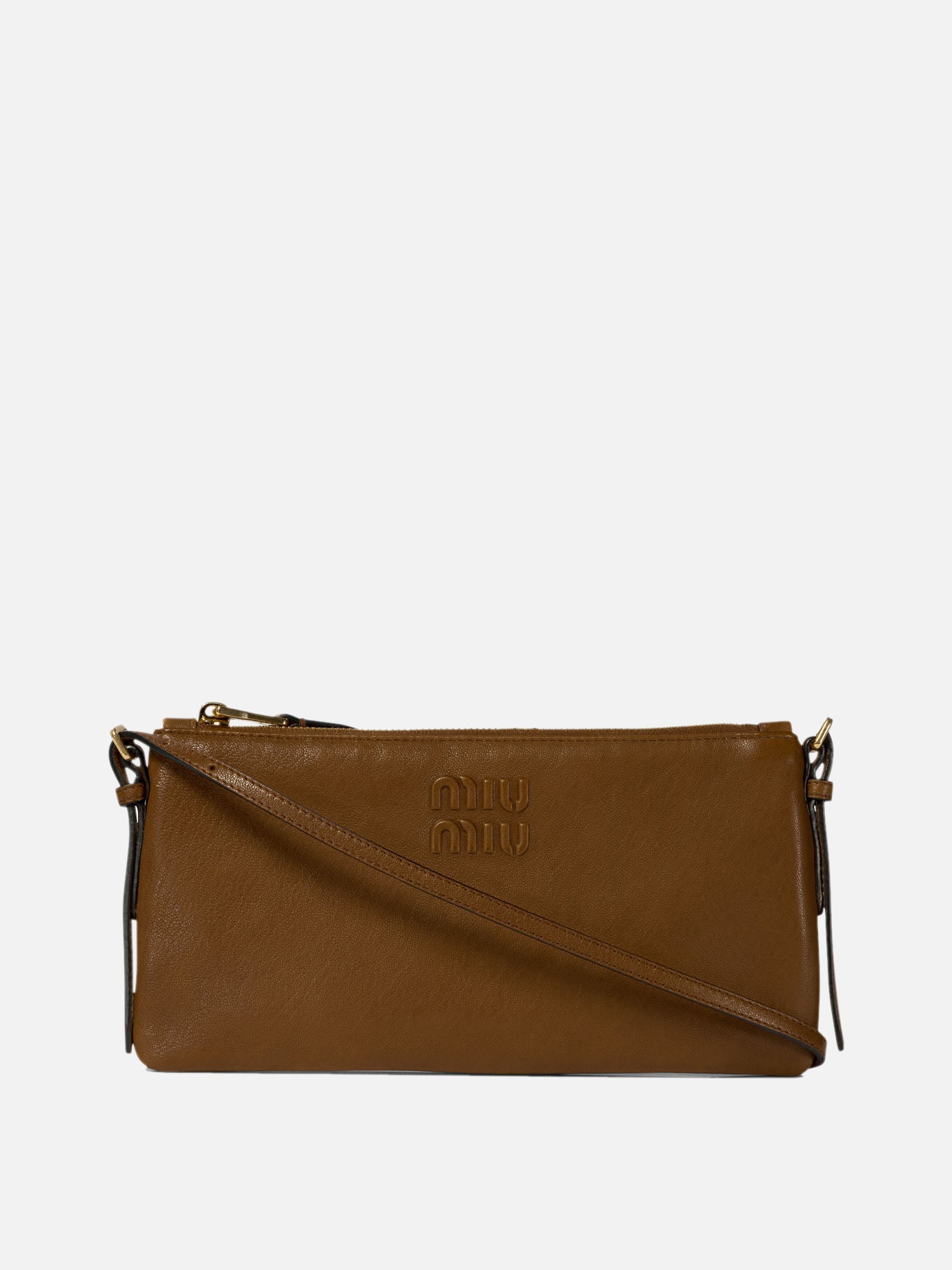 Miu Miu Nappa leather mini pouch Brown