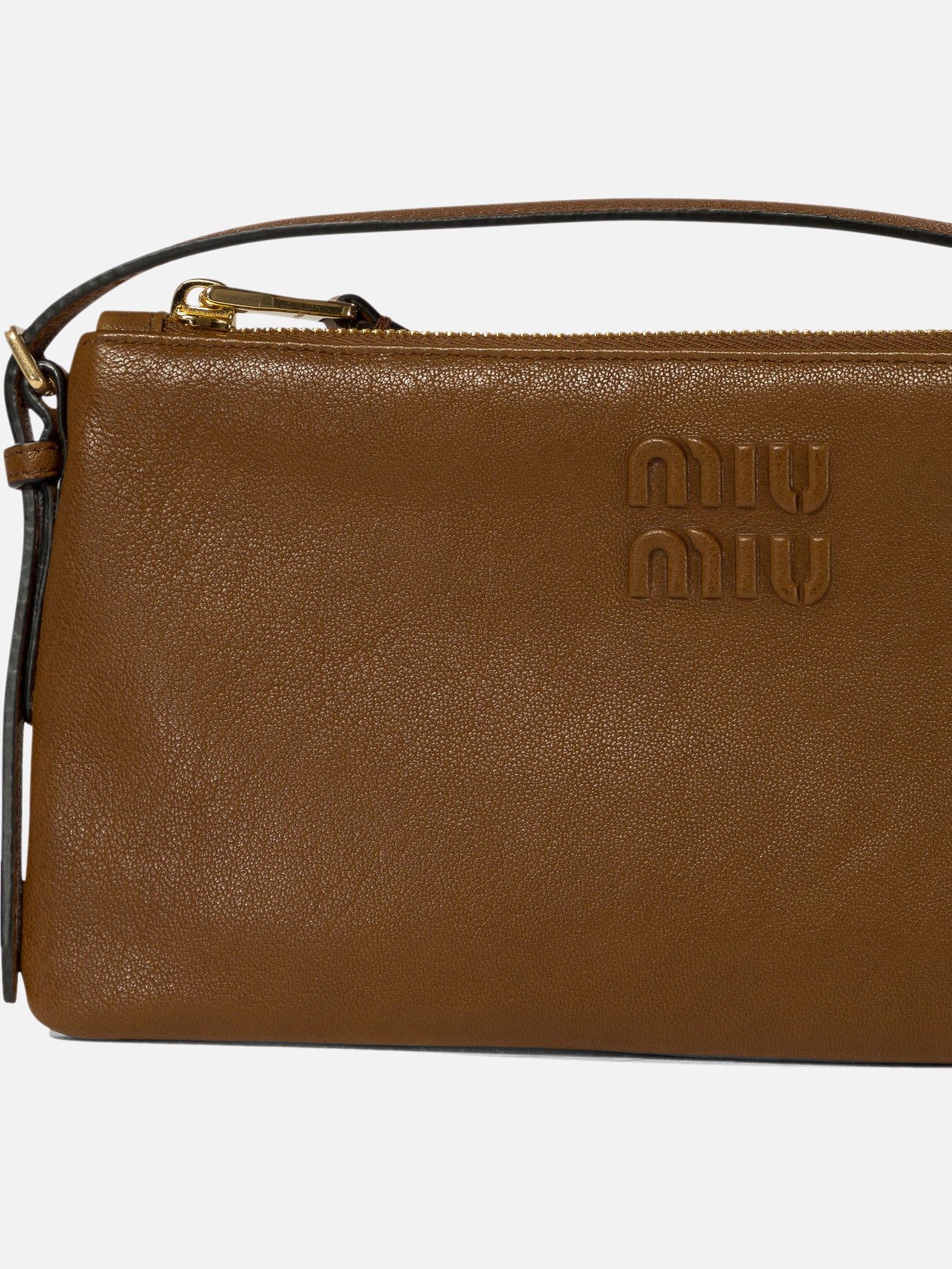 Miu Miu Nappa leather mini pouch Brown