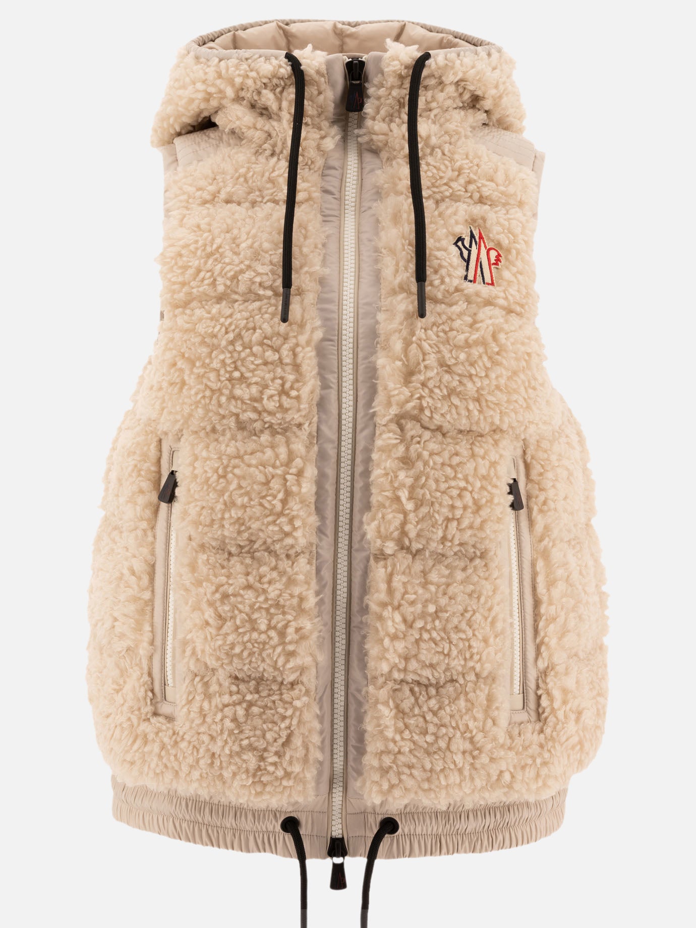 Moncler Grenoble Shearling down vest Beige