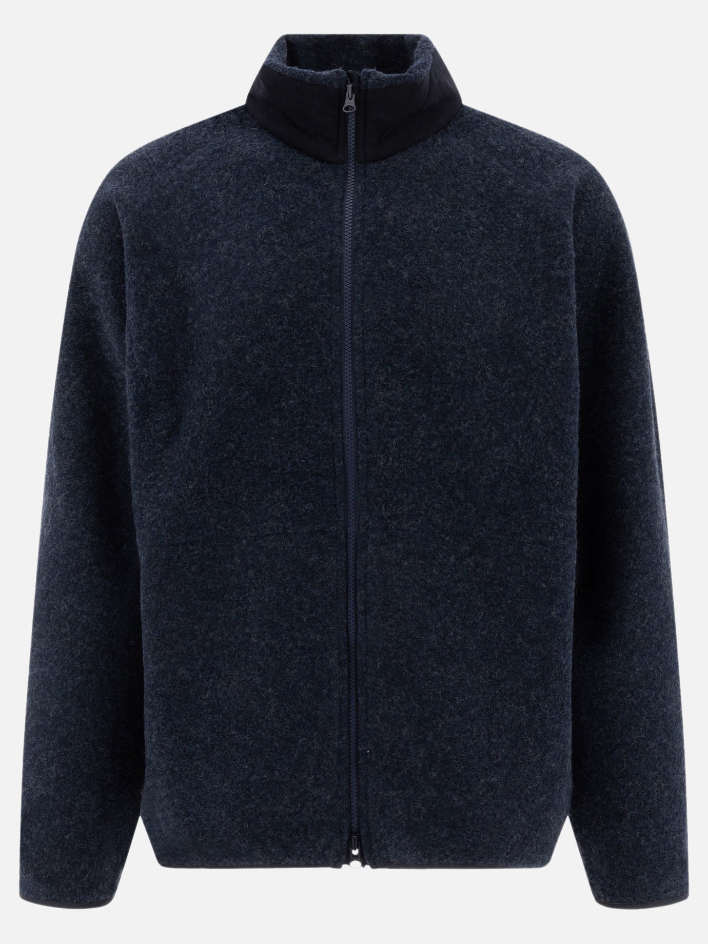 Nanamica Zipped wool sweater Blue