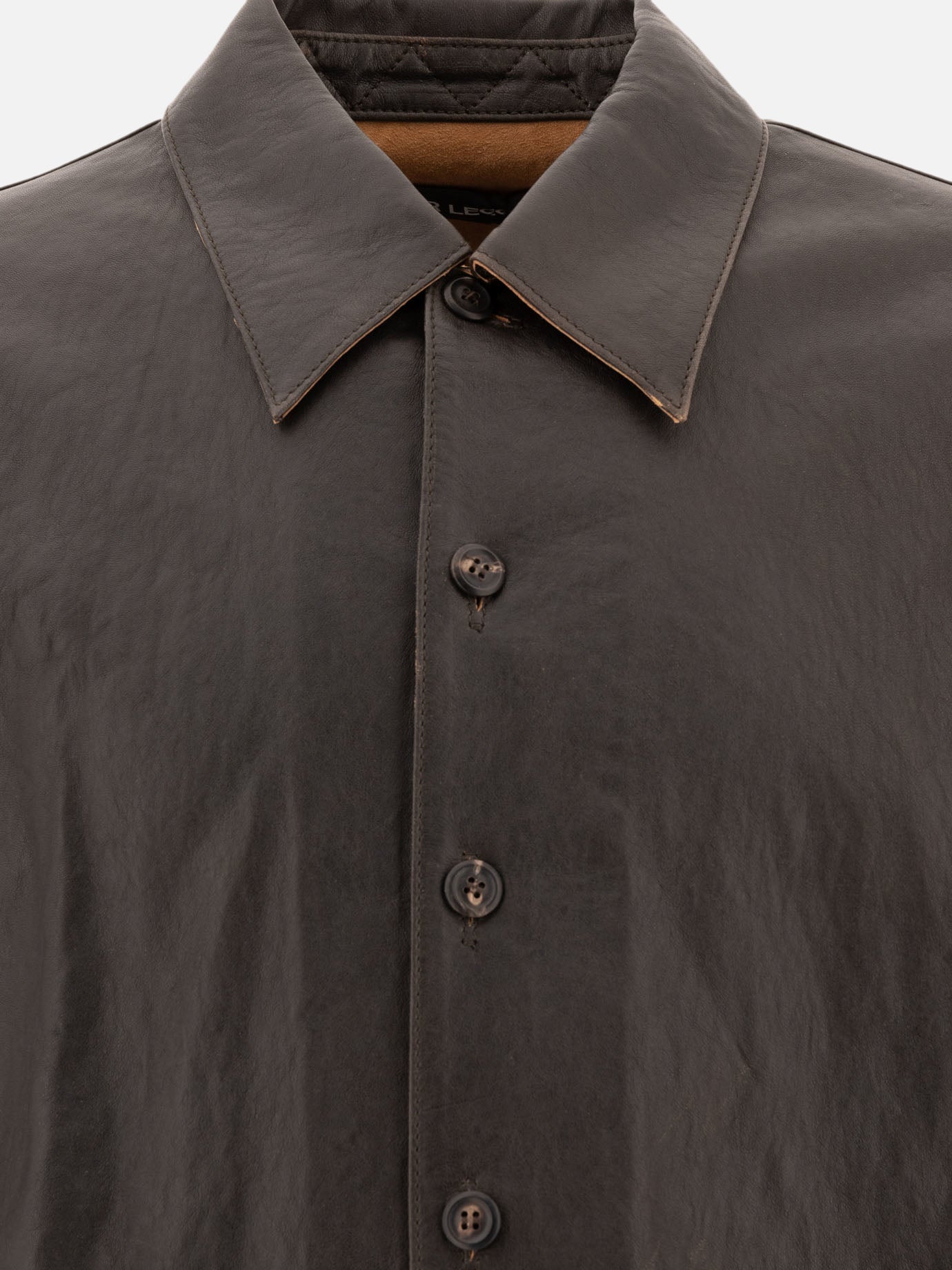 Our Legacy "Welding" leather overshirt Brown