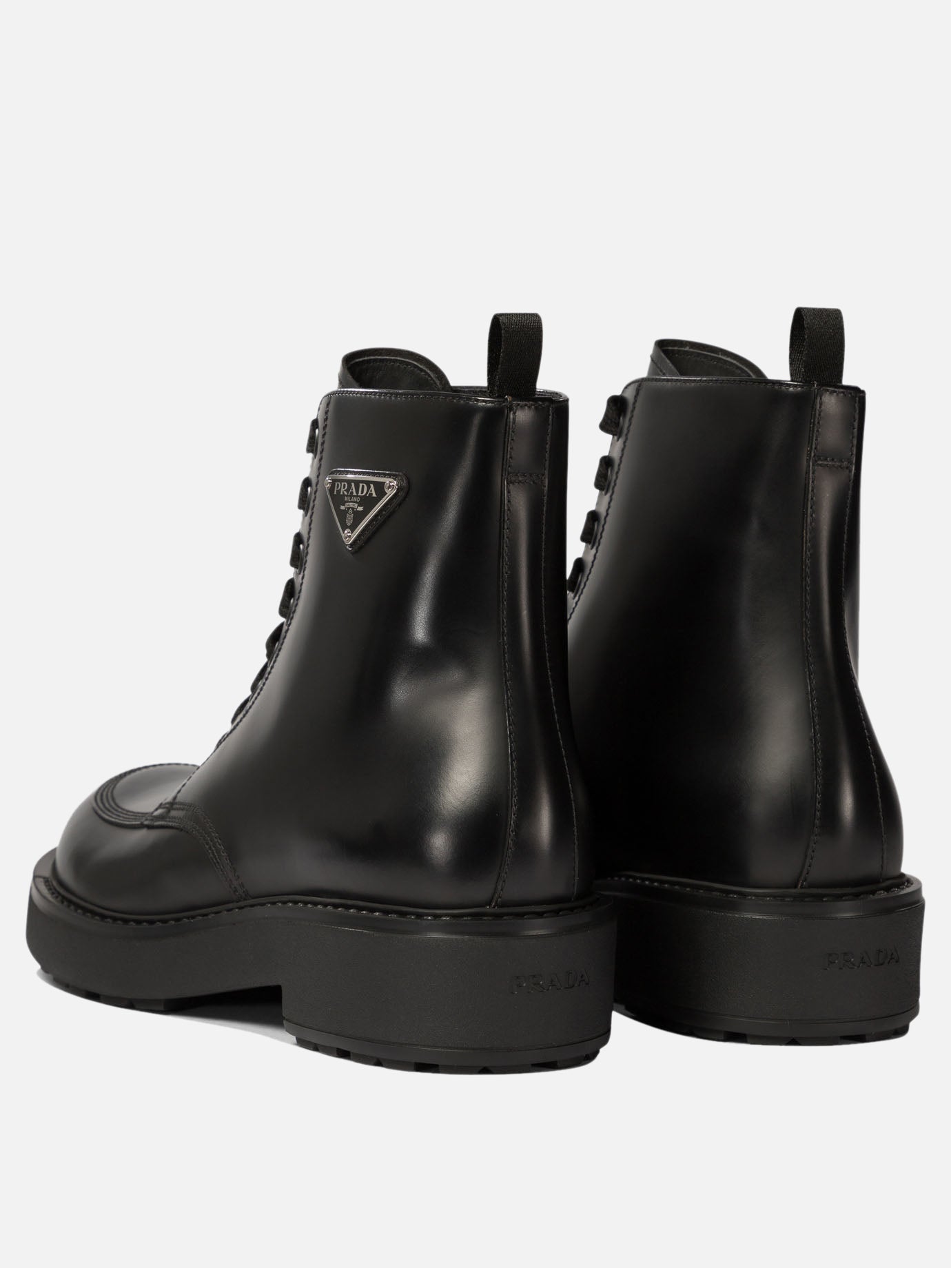 Prada Brushed leather ankle boots Black