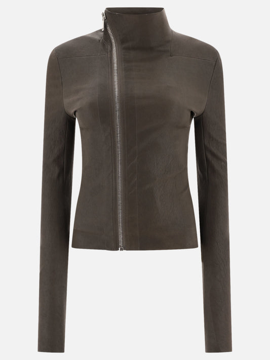 Giacche in pelle Solid colour  Grigio - Rick Owens Donna | PLP | VIETTI Online Store 
