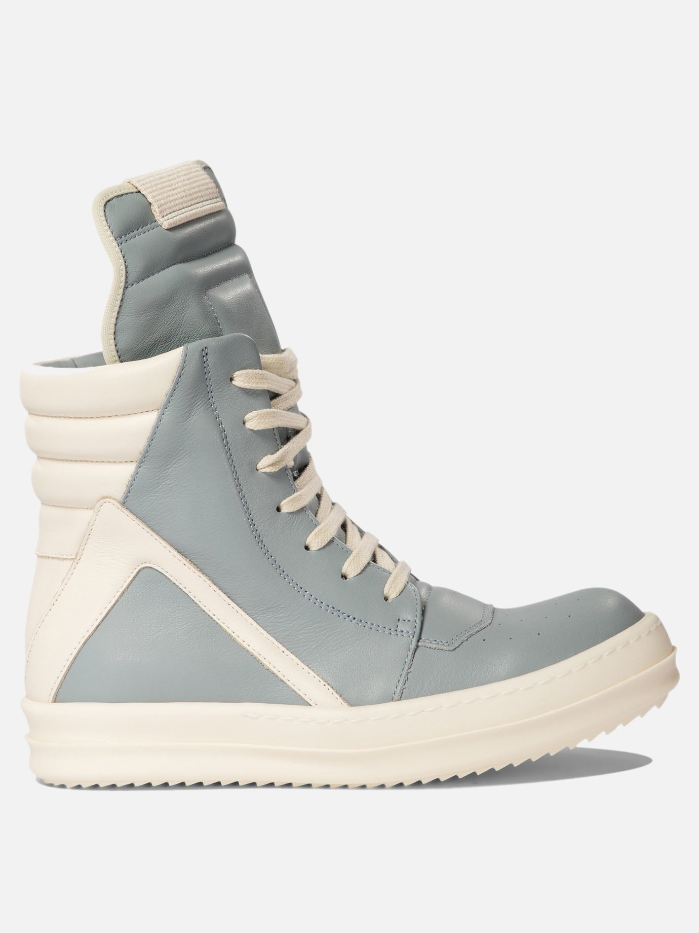 High top sneakers 100% calf leather - 100% rubber  Light blue - Rick Owens Women | PDP | VIETTI Online Store | thumbnail