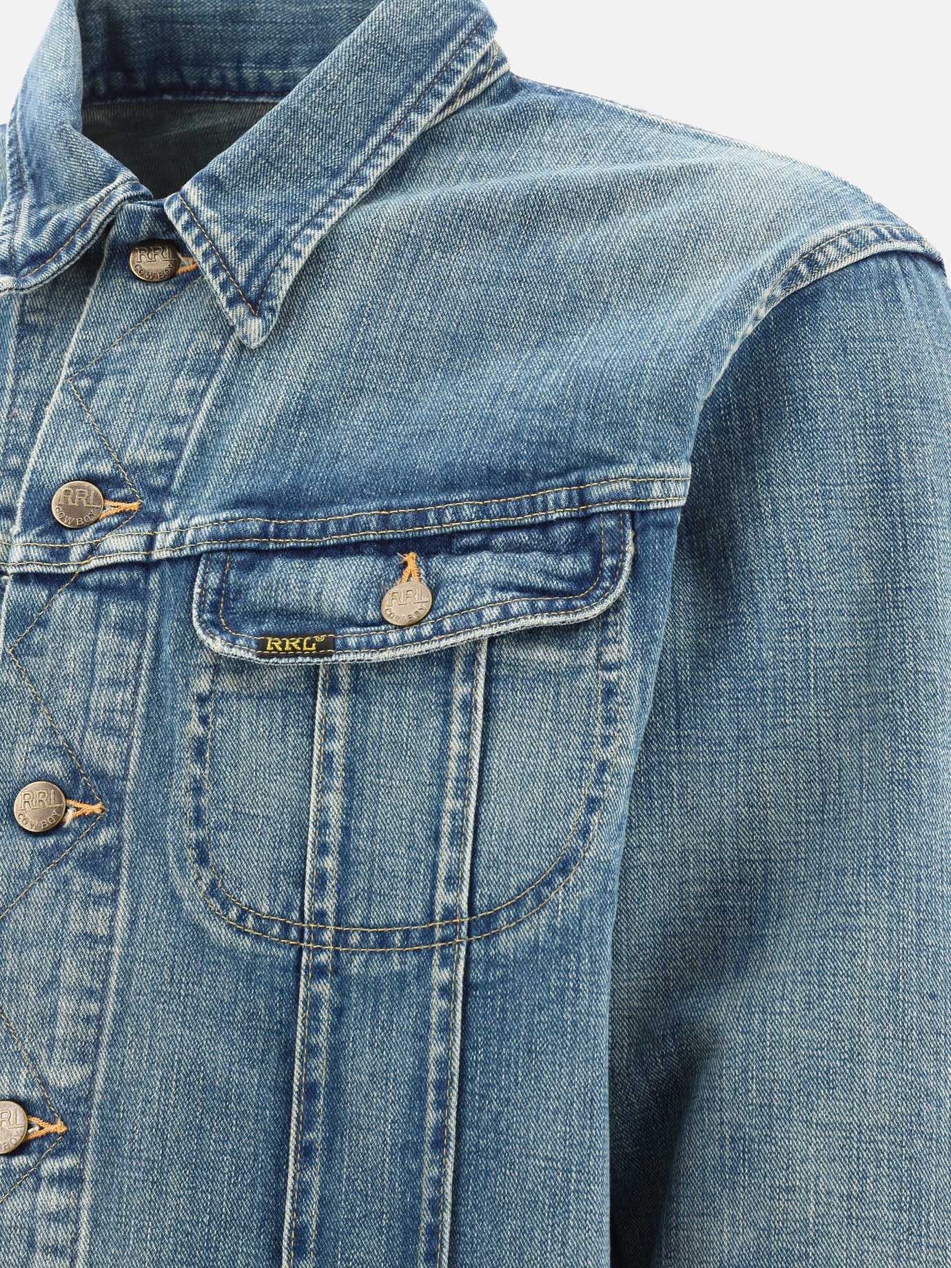 Giacche in denim Solid colour  Azzurro - RRL by Ralph Lauren Uomo | PDP | VIETTI Online Store | thumbnail_4