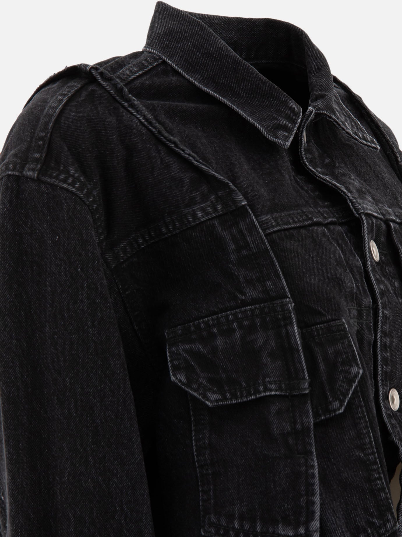 Giacche in denim Solid colour  Nero - Sacai Donna | PDP | VIETTI Online Store | thumbnail_4