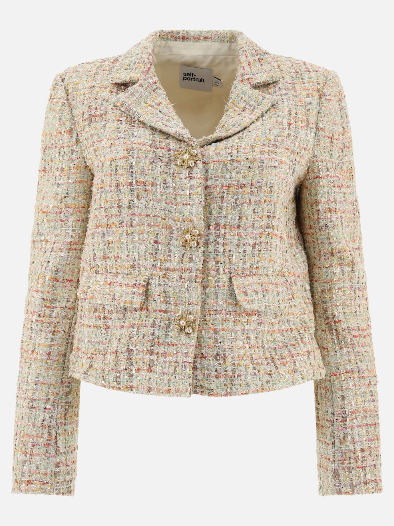 Blazer Print  Beige - Self-portrait Donna | PDP | VIETTI Online Store | thumbnail