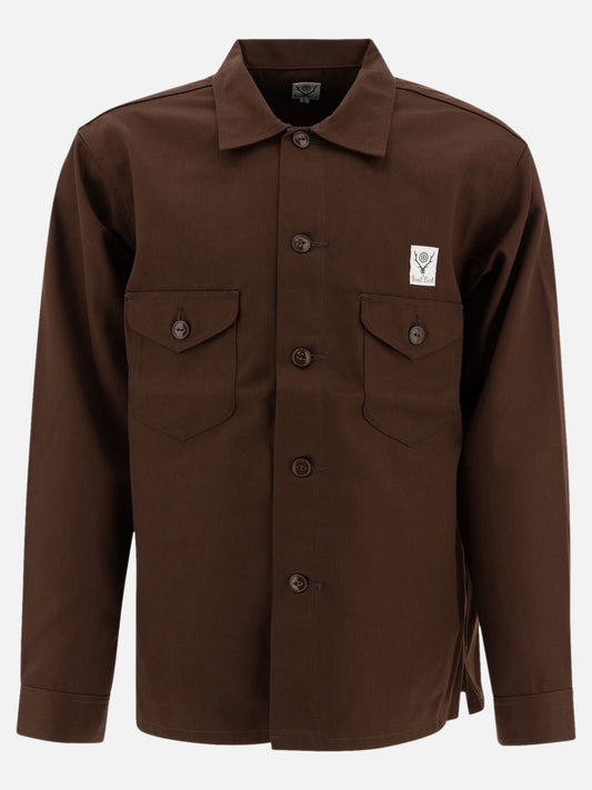 South2 West8 "Smokey" overshirt Brown