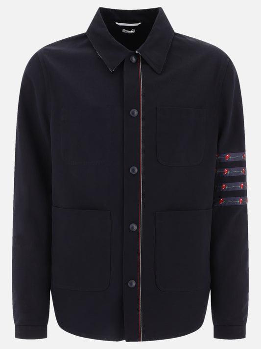 Overshirt jackets Solid colour  Blue - Thom Browne Men | PLP | VIETTI Online Store 
