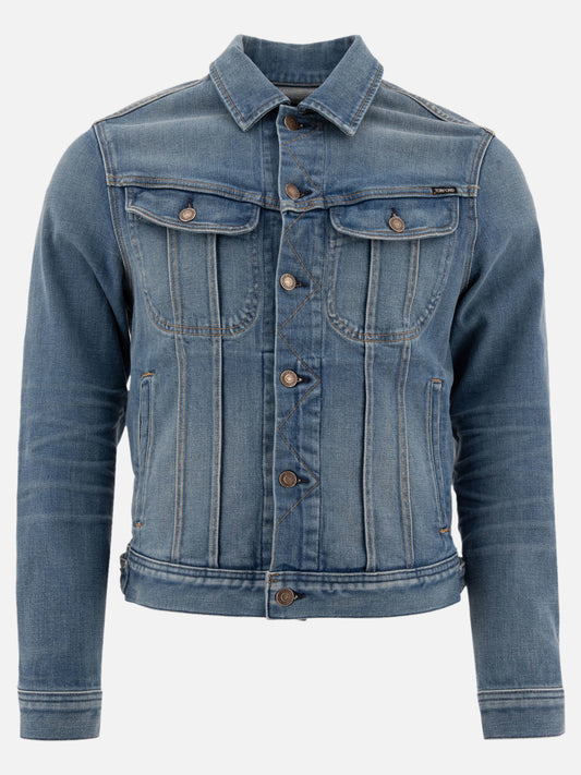 Giacche in denim Solid colour  Blu - Tom Ford Uomo | PLP | VIETTI Online Store 
