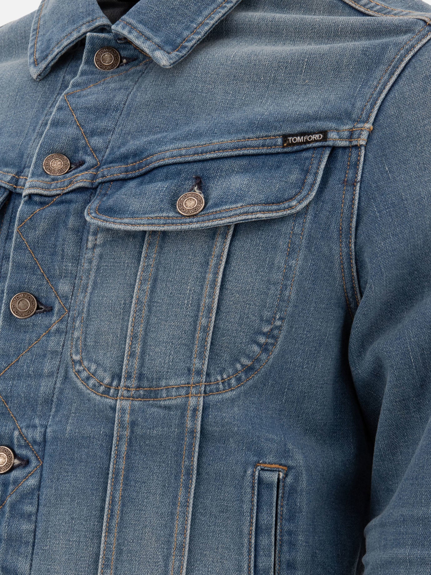 Giacche in denim Solid colour  Blu - Tom Ford Uomo | PDP | VIETTI Online Store | Zoom-Modal_4
