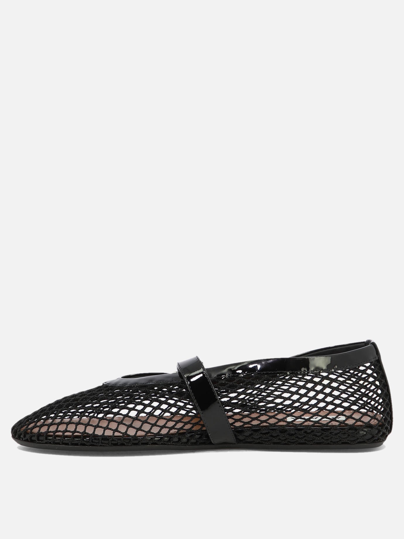 Mary Jane ballet flats 90% polyamide 10% calf leather - 100% rubber  Black - Alaïa Women | PDP | VIETTI Online Store | Zoom-Modal_3
