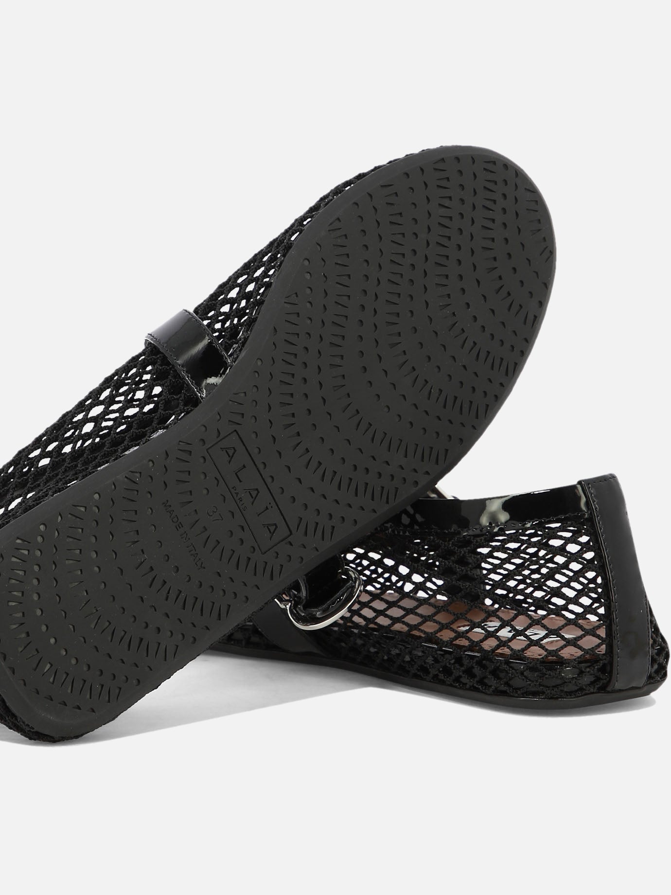 Mary Jane ballet flats 90% polyamide 10% calf leather - 100% rubber  Black - Alaïa Women | PDP | VIETTI Online Store | Zoom-Modal_5
